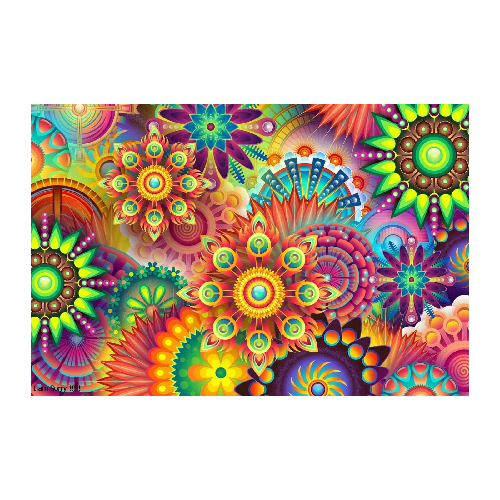 Vibrant Floral Mandala Burst Wall Art