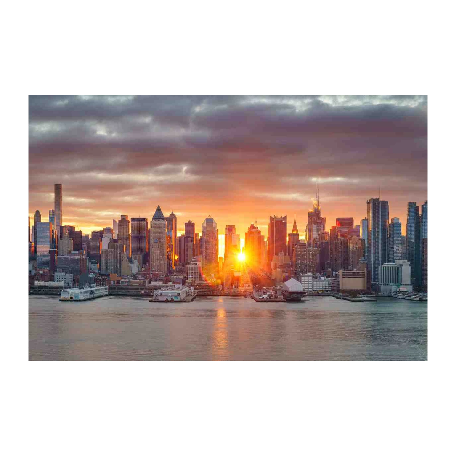 NYC Skyline Sunset Wall Art - Urban Wall Art