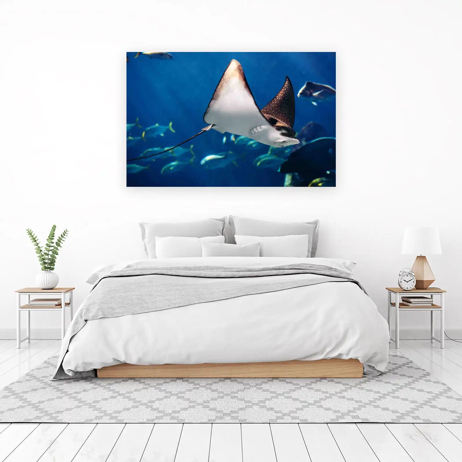 Graceful Eagle Ray Ocean View Wall Art