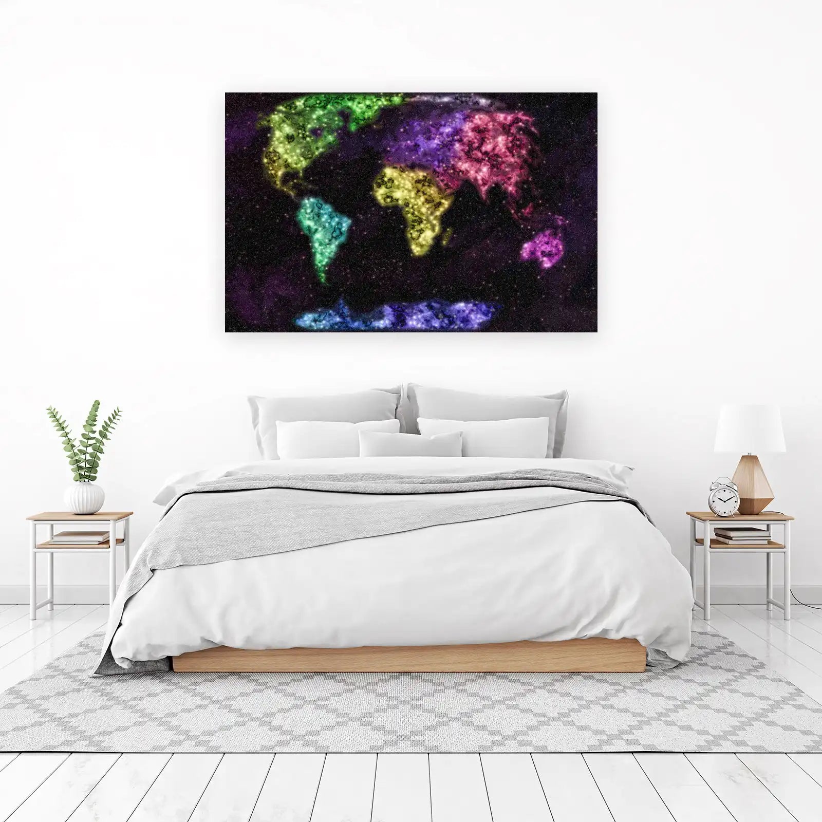 Cosmic World Map Galaxy Wall Art