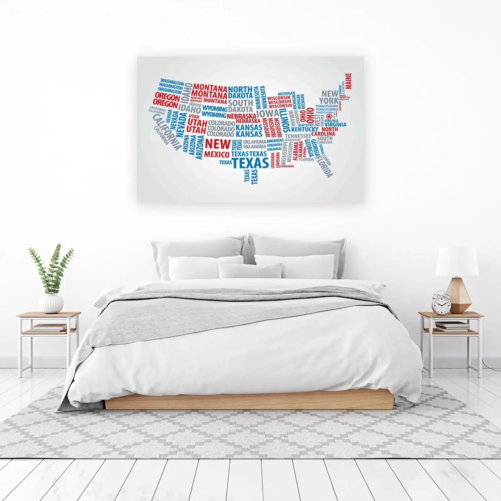 USA States Typography Art Wall Art