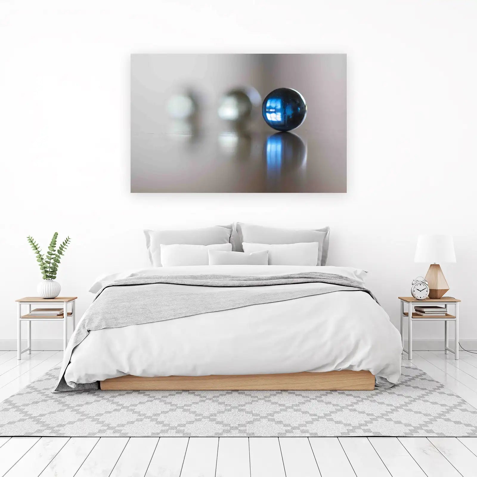 Captivating Blue Orb Minimalist Wall Art Wall Art