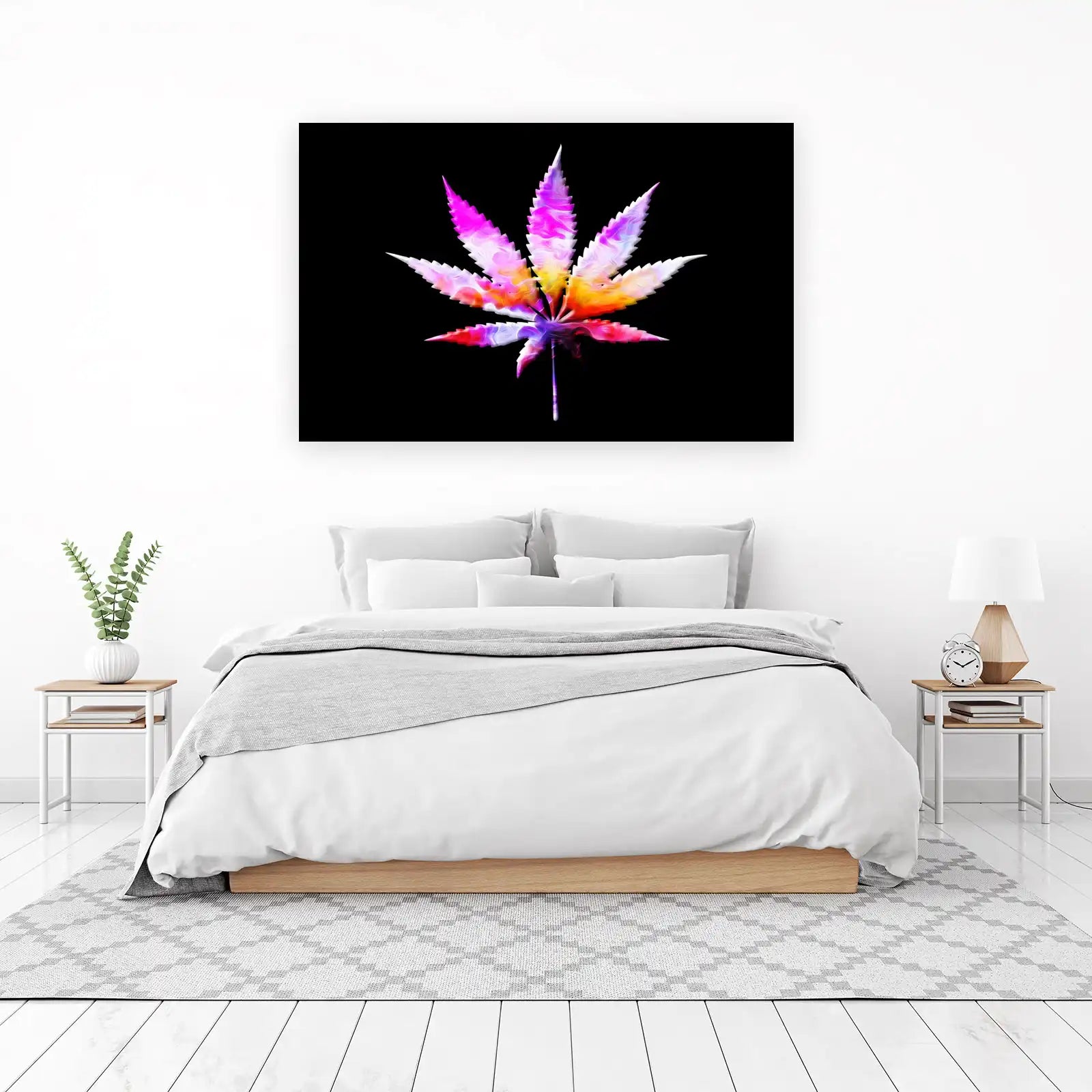 Psychedelic Cannabis Leaf Wall Art Art