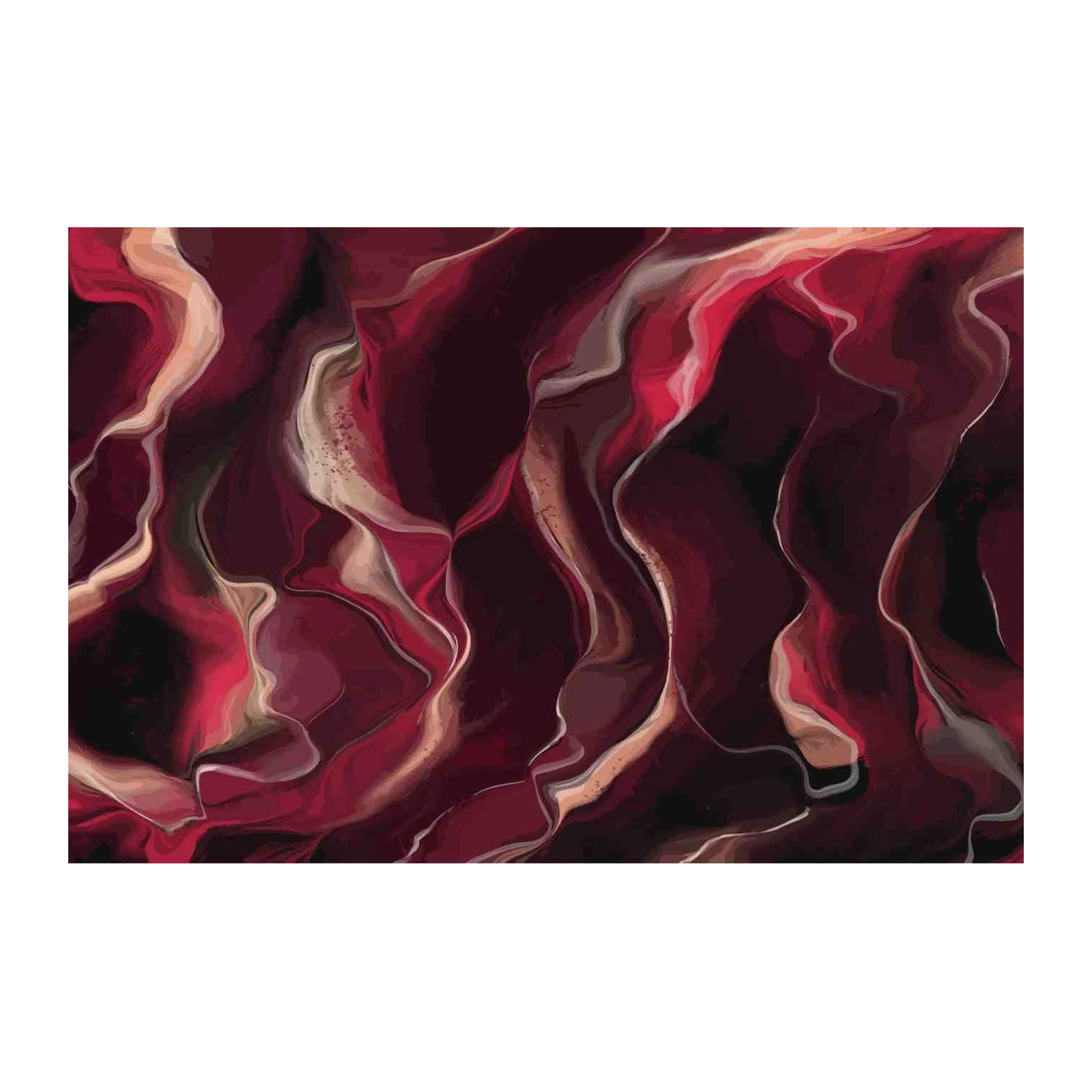 Abstract Red Flowing Petals Wall Art
