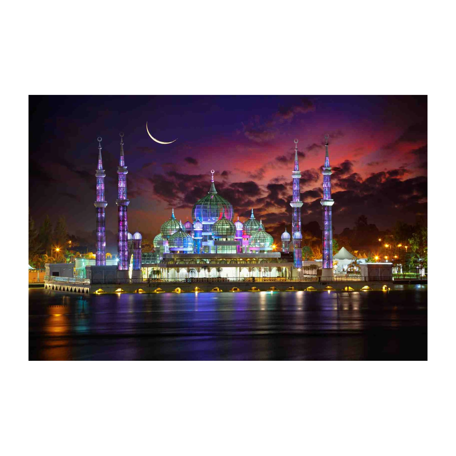 Crystal Mosque Night Scene Wall Art