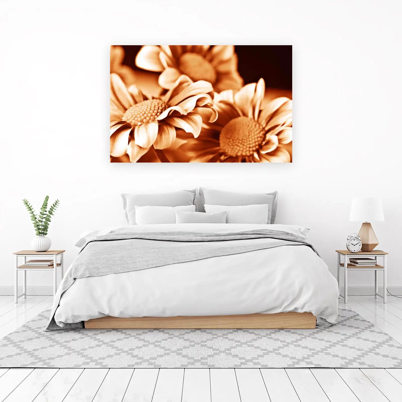 Monochromatic Floral Bloom Wall Art