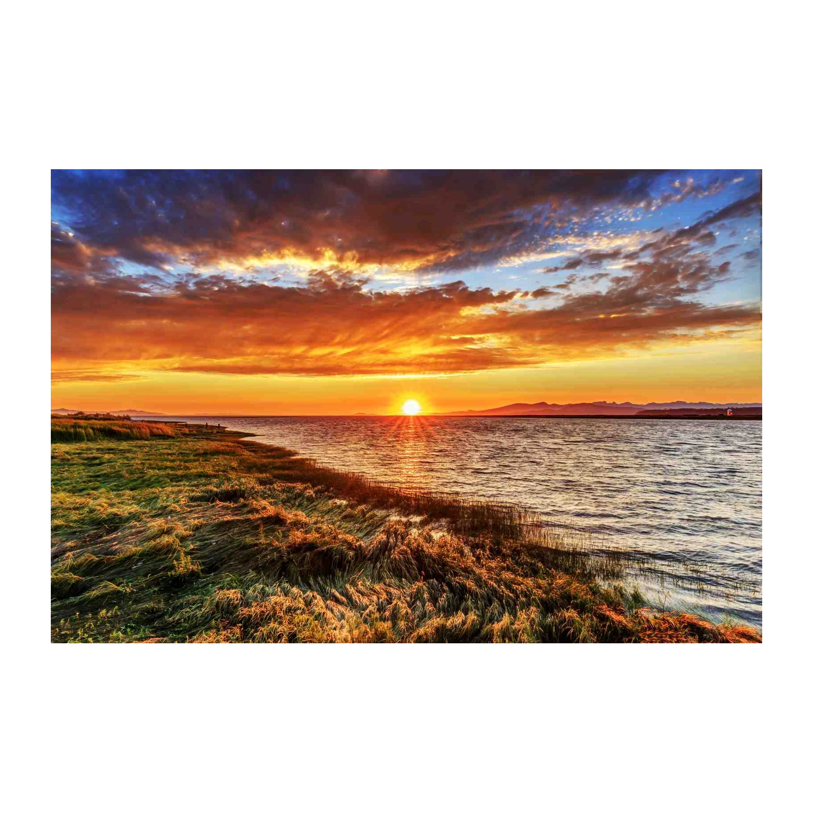 Dramatic Sunset Over Water Wall Art