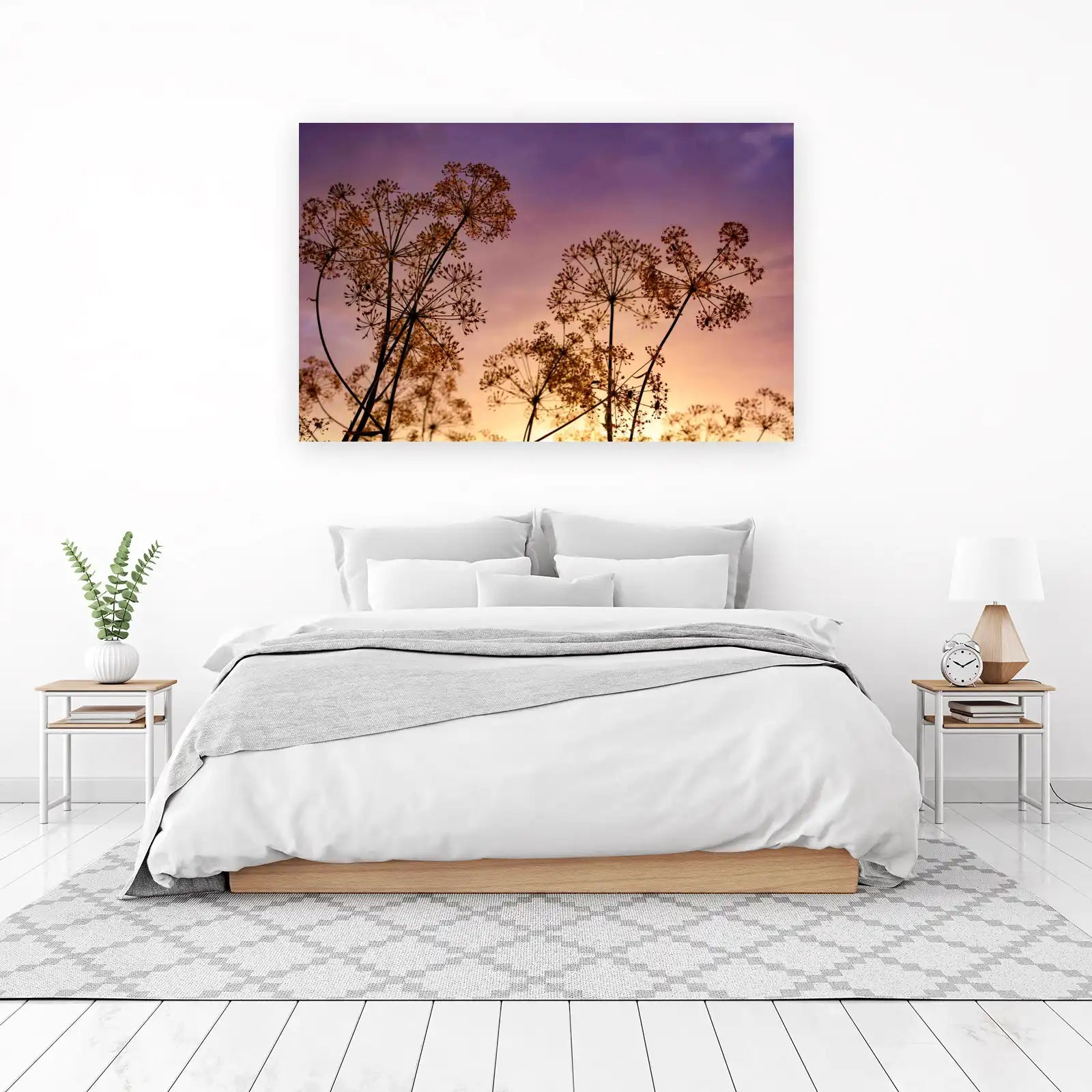 Golden Dill Blooms Sunset Wall Art