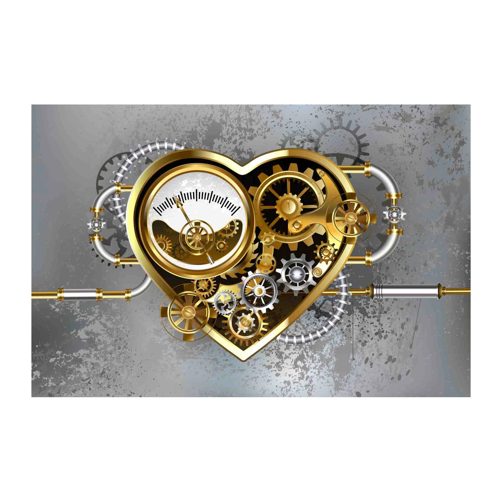 Steampunk Heart Gears Wall Art