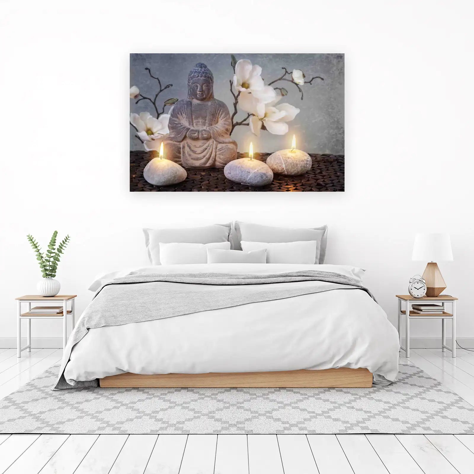 Serene Buddha & Magnolia Zen Wall Art