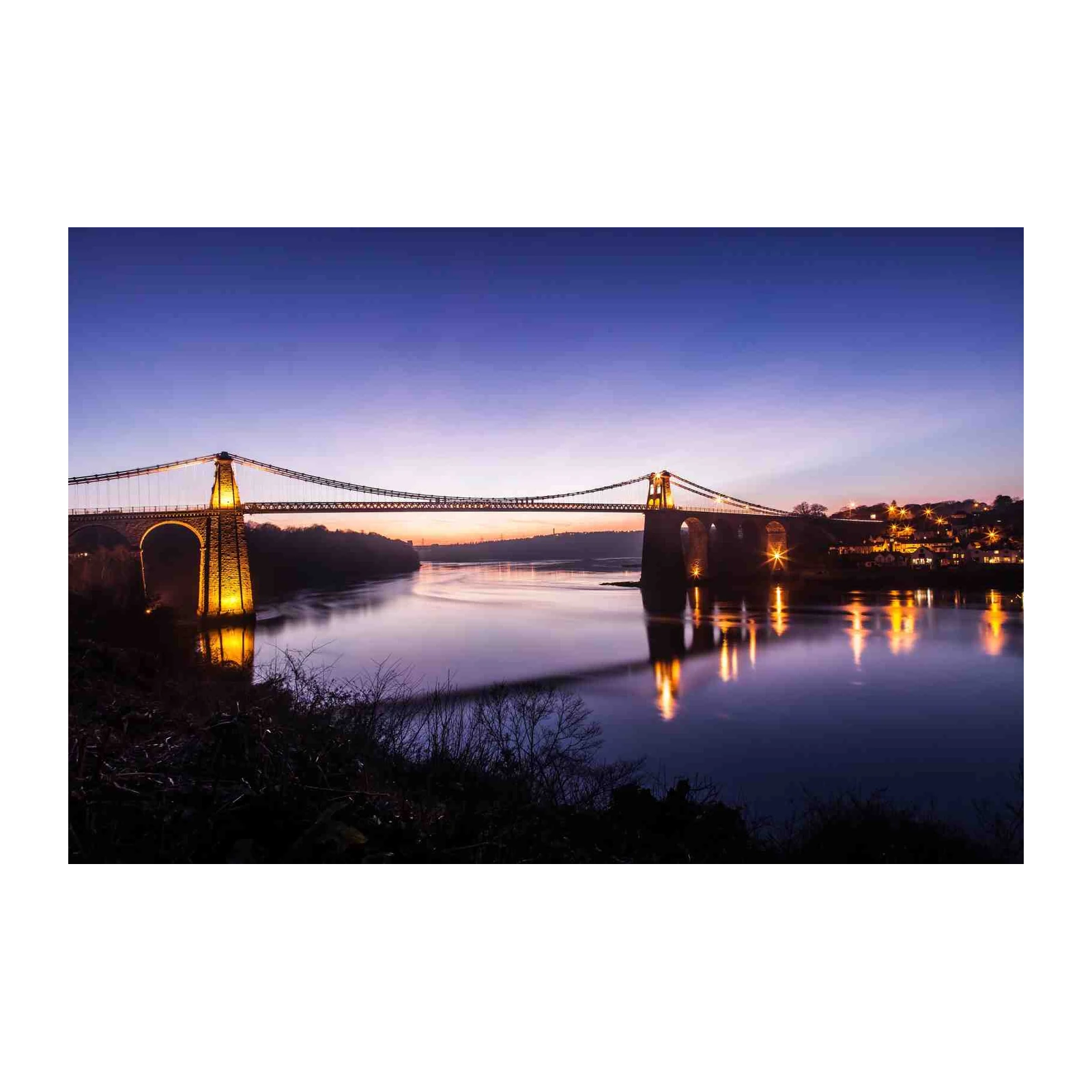 Majestic Bridge Sunset Serenity Wall Art