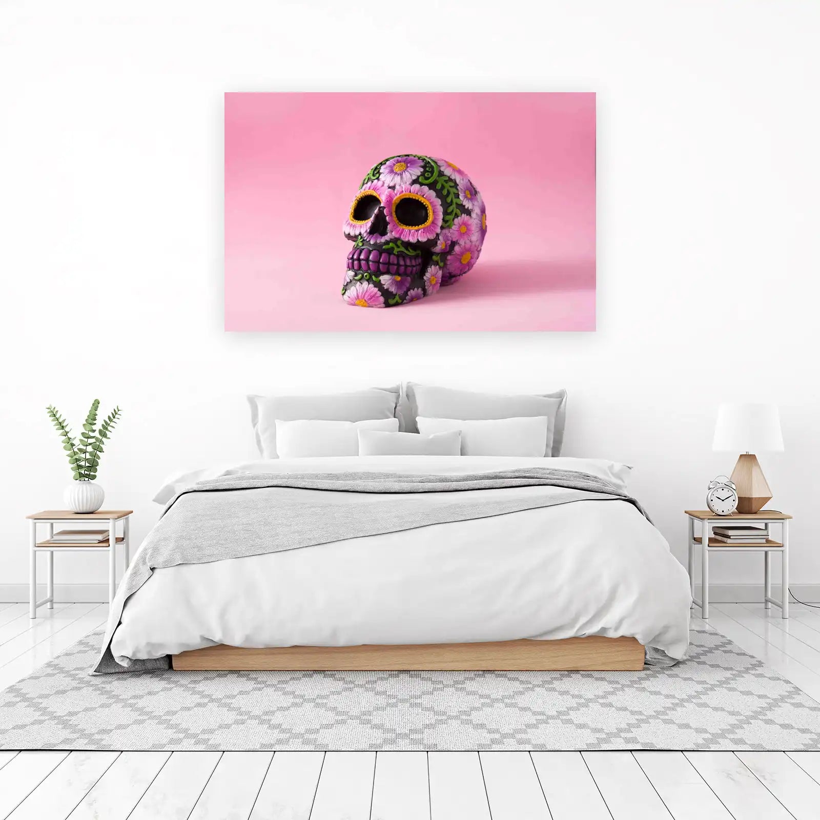 Floral Sugar Skull Art Wall Art
