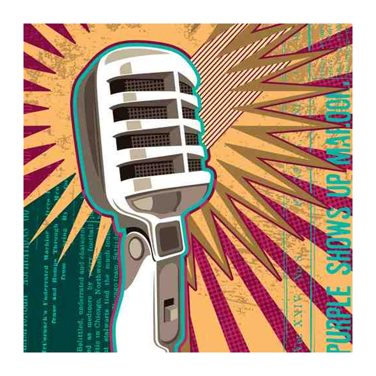 Retro Microphone Pop Art Wall Art