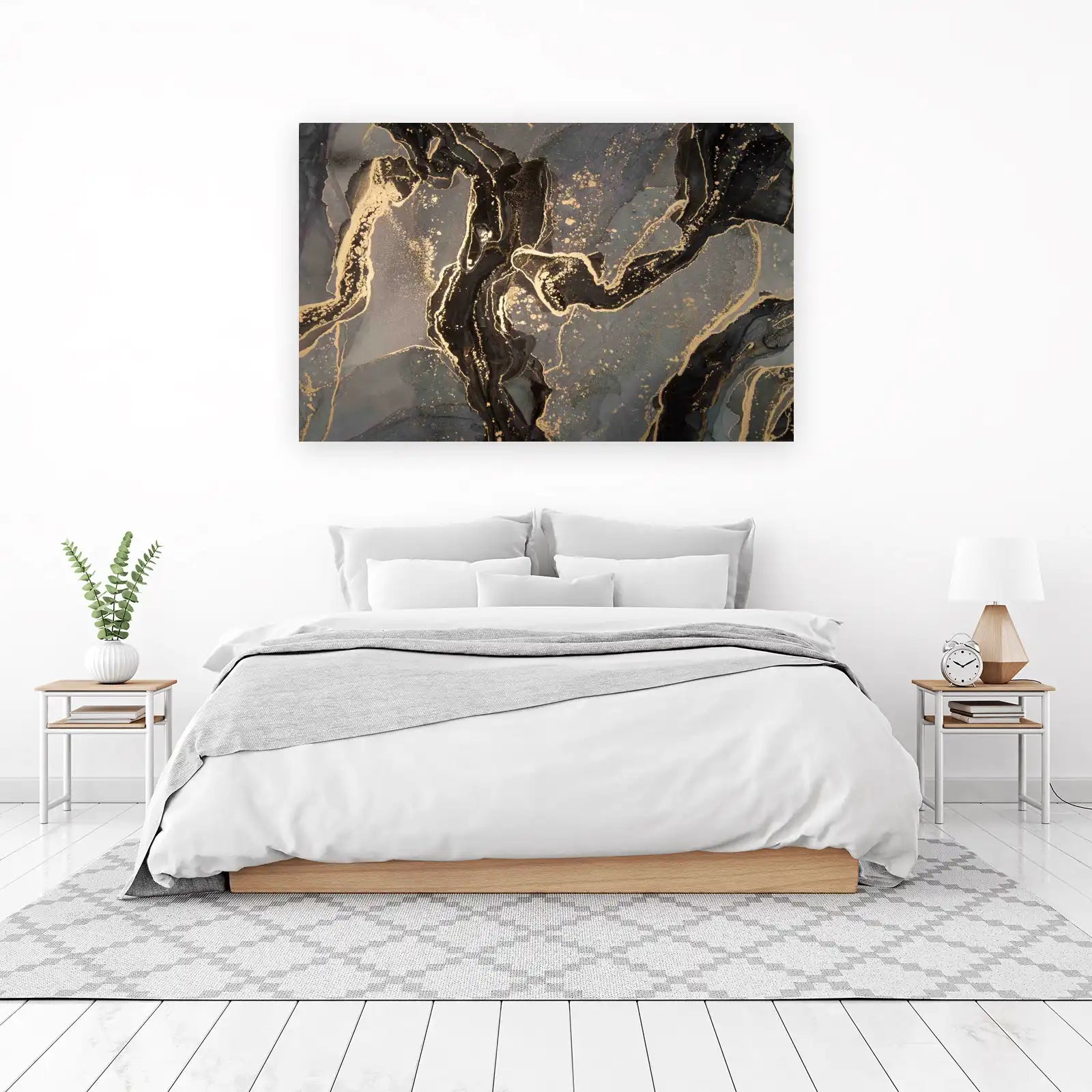 Luxury Black & Gold Abstract Wall Art
