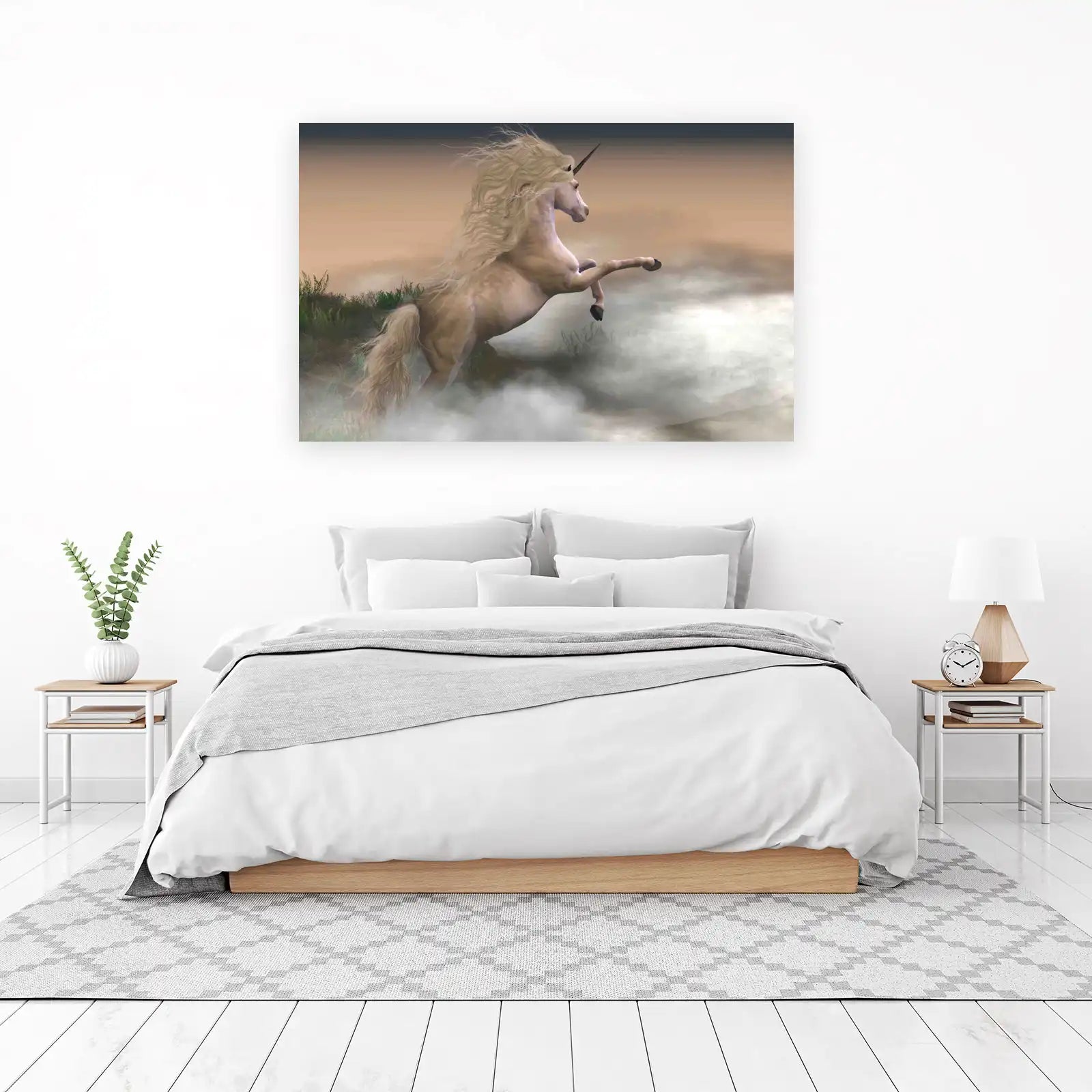 Majestic Unicorn Rearing Up Wall Art