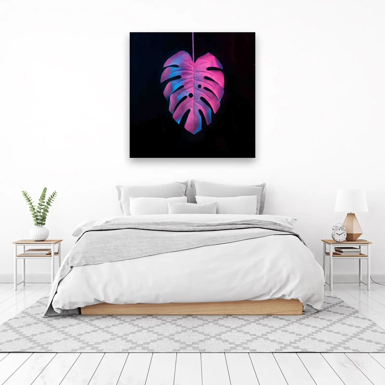 Neon Tropical Leaf Wall Art Art