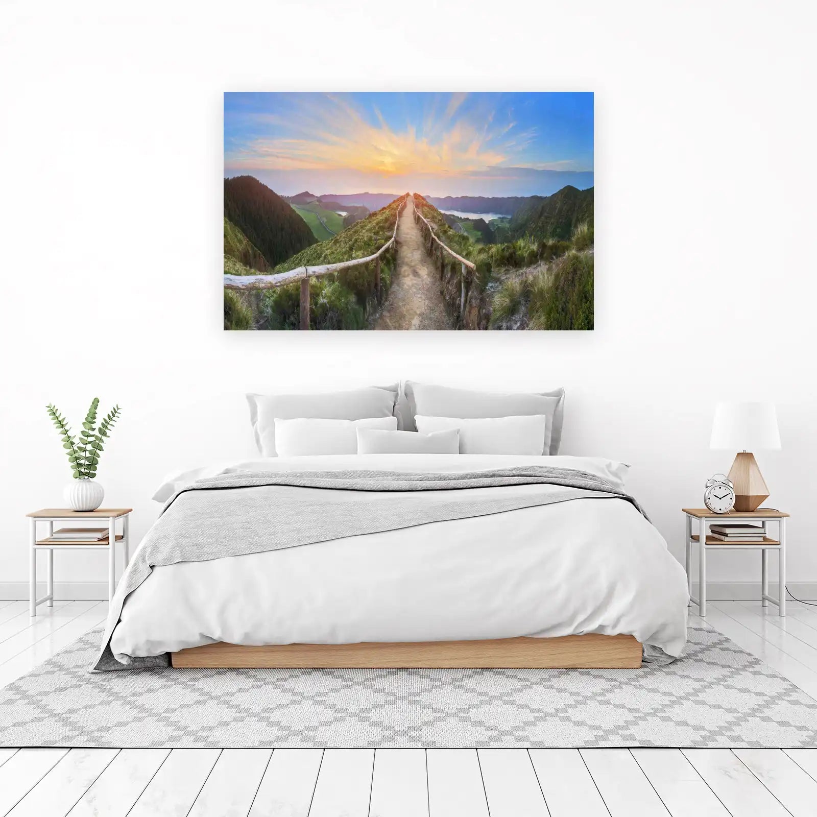 Serene Mountain Path Sunset Wall Art