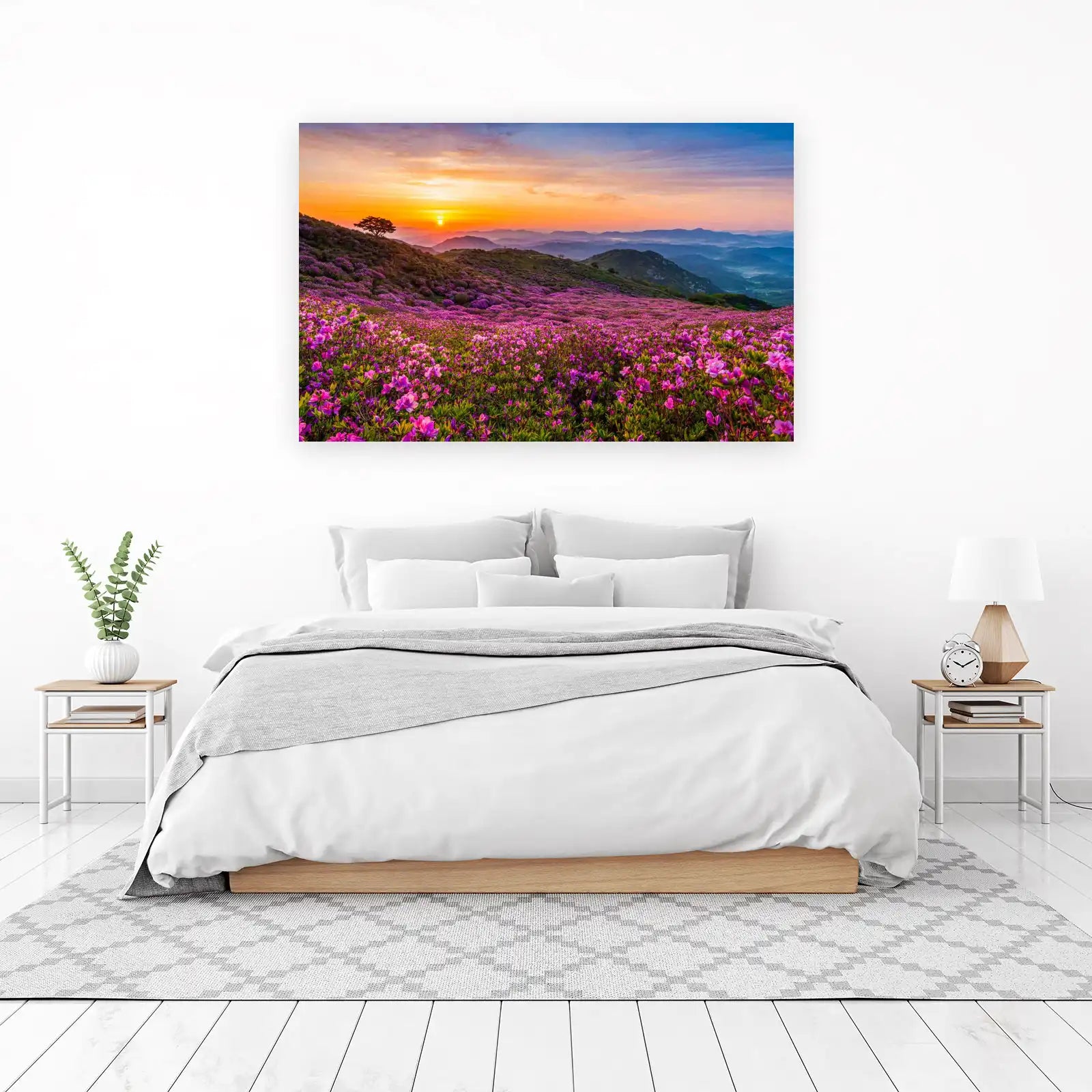 Vibrant Rhododendron Mountain Sunrise Wall Art