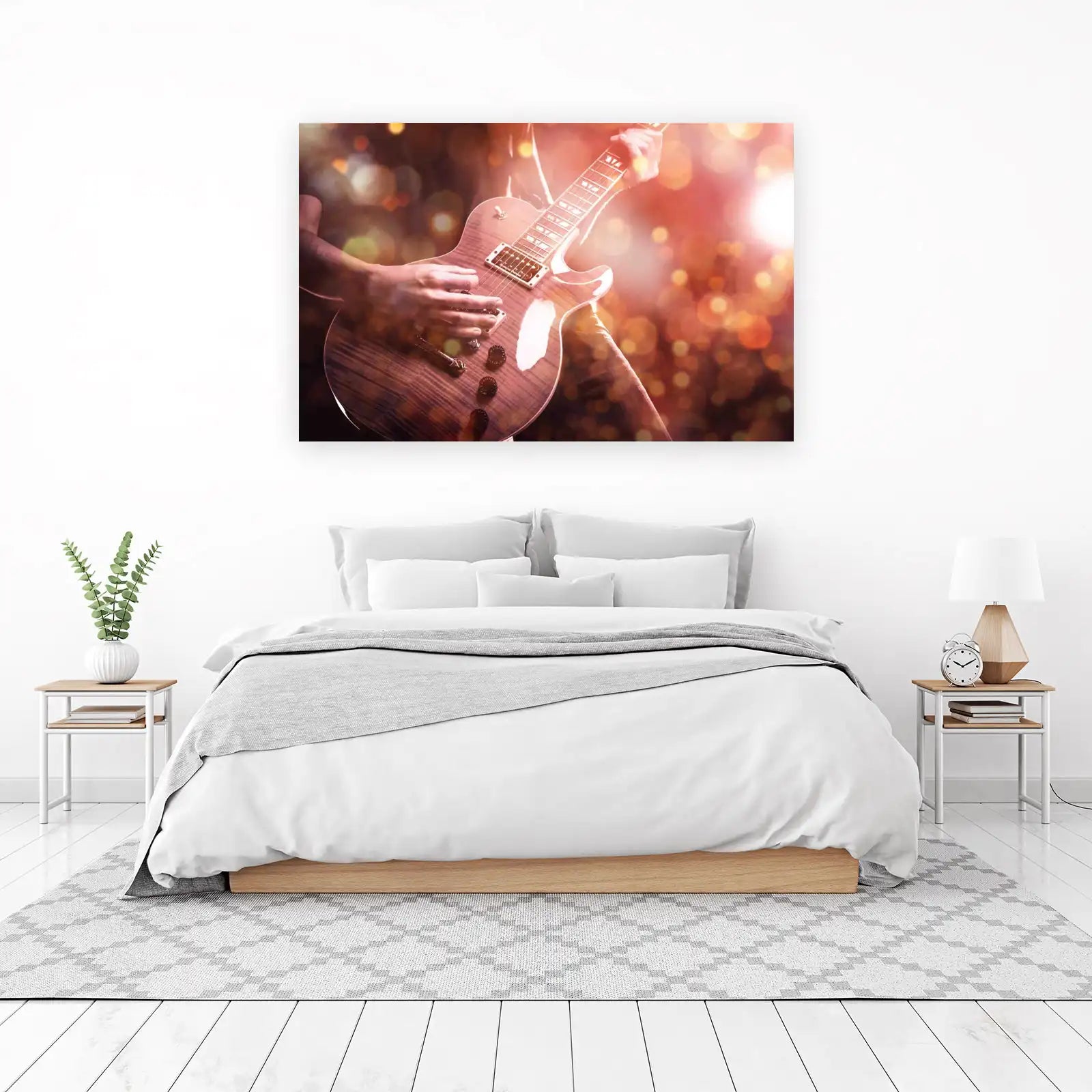 Rockstar Guitarist Bokeh Wall Art