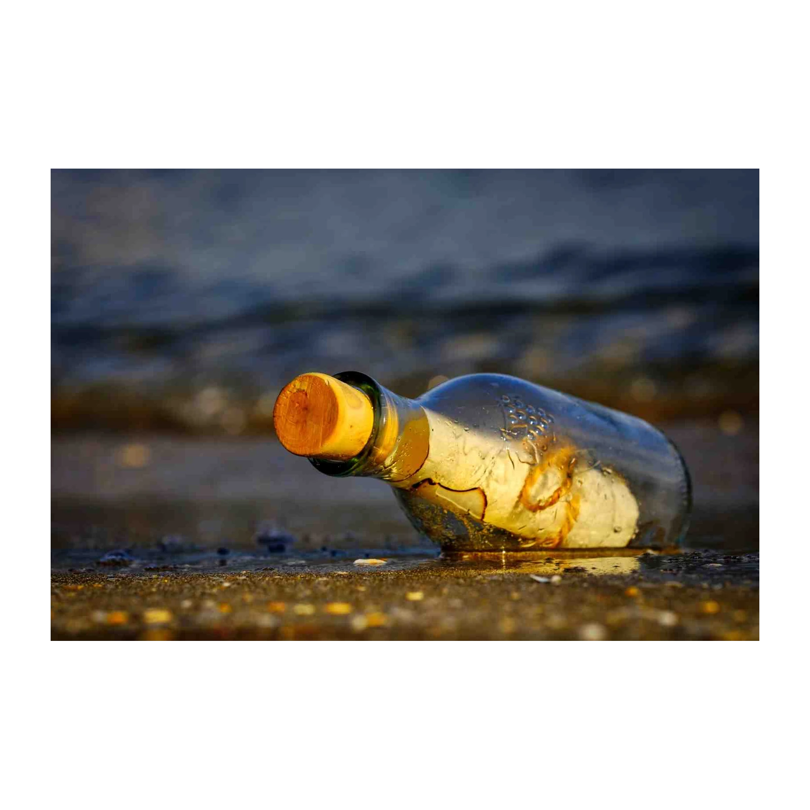 Message in a Bottle Beach Scene Wall Art