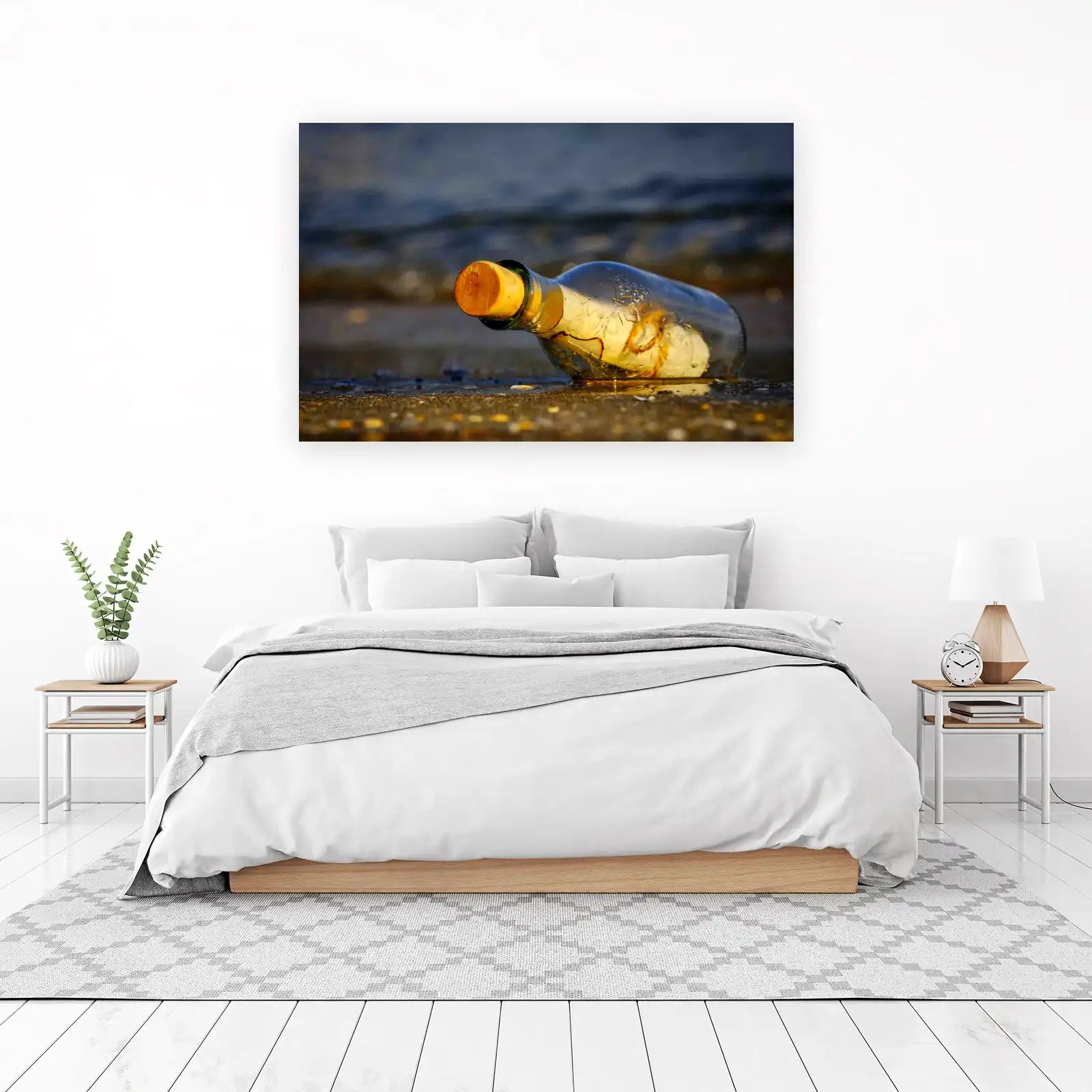 Message in a Bottle Beach Scene Wall Art