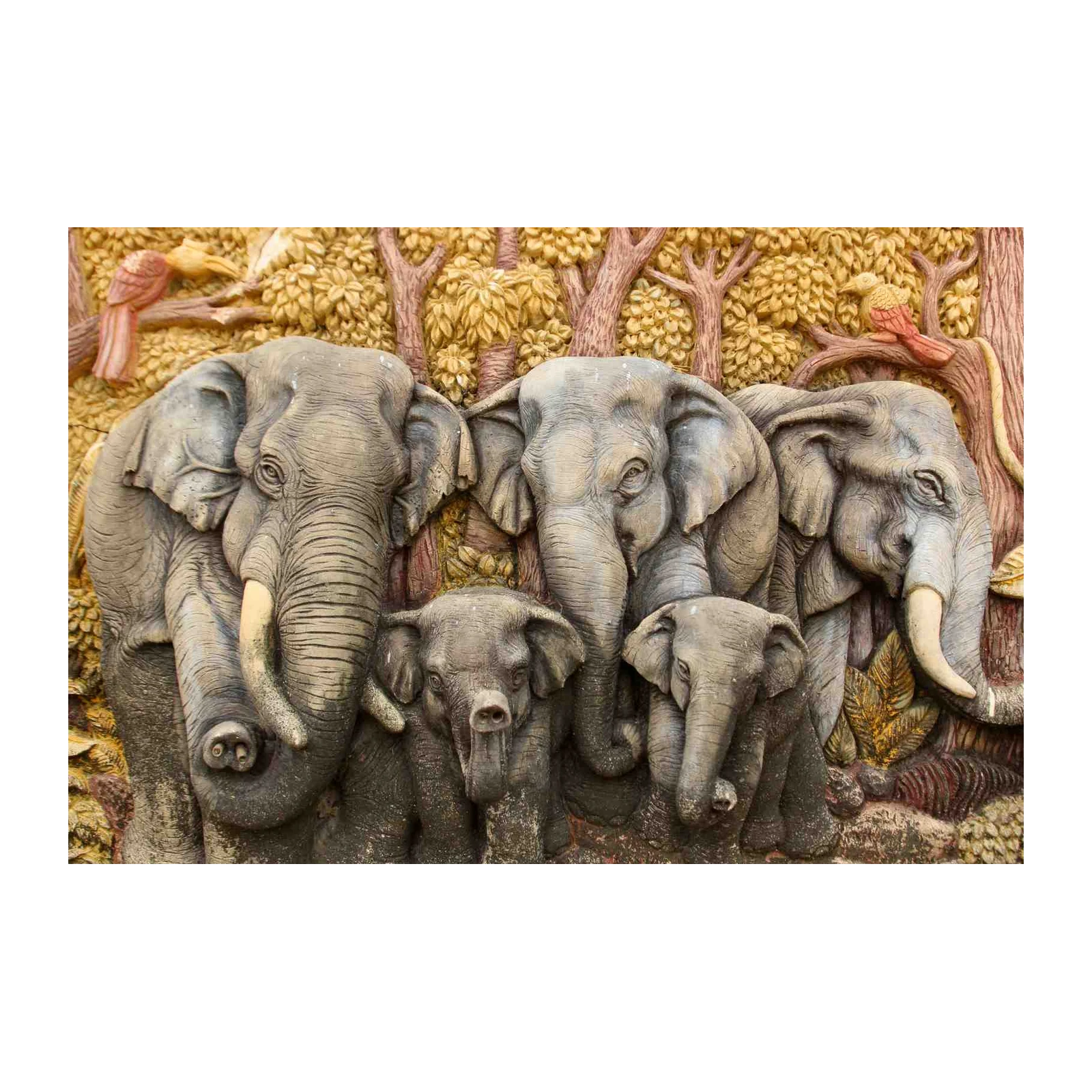 Majestic Elephant Herd Family Wall Art