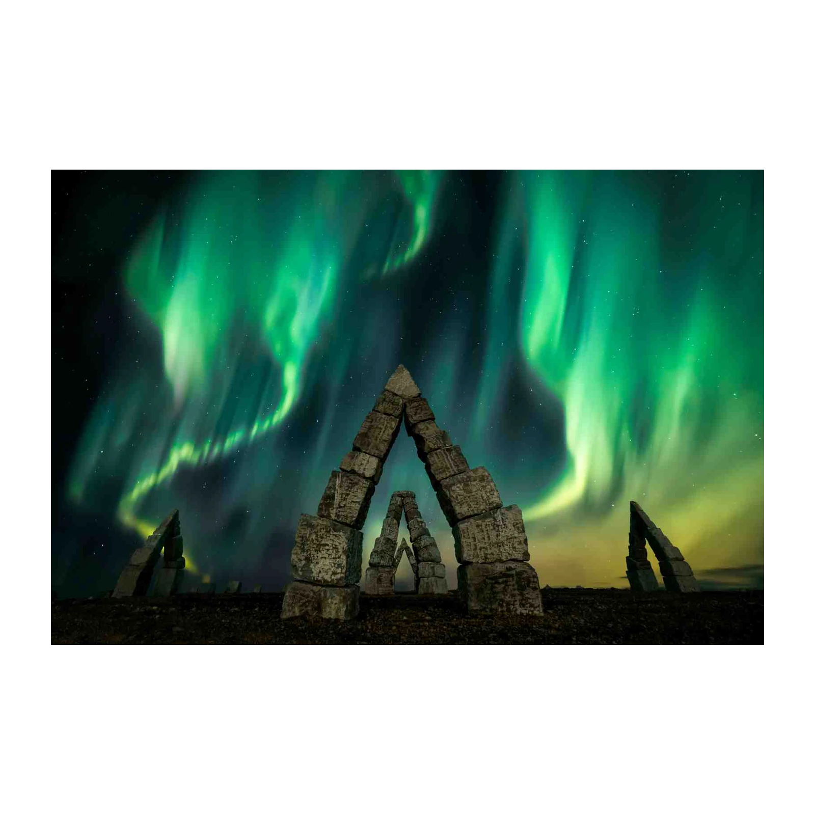 Aurora Borealis Stone Arches Wall Art