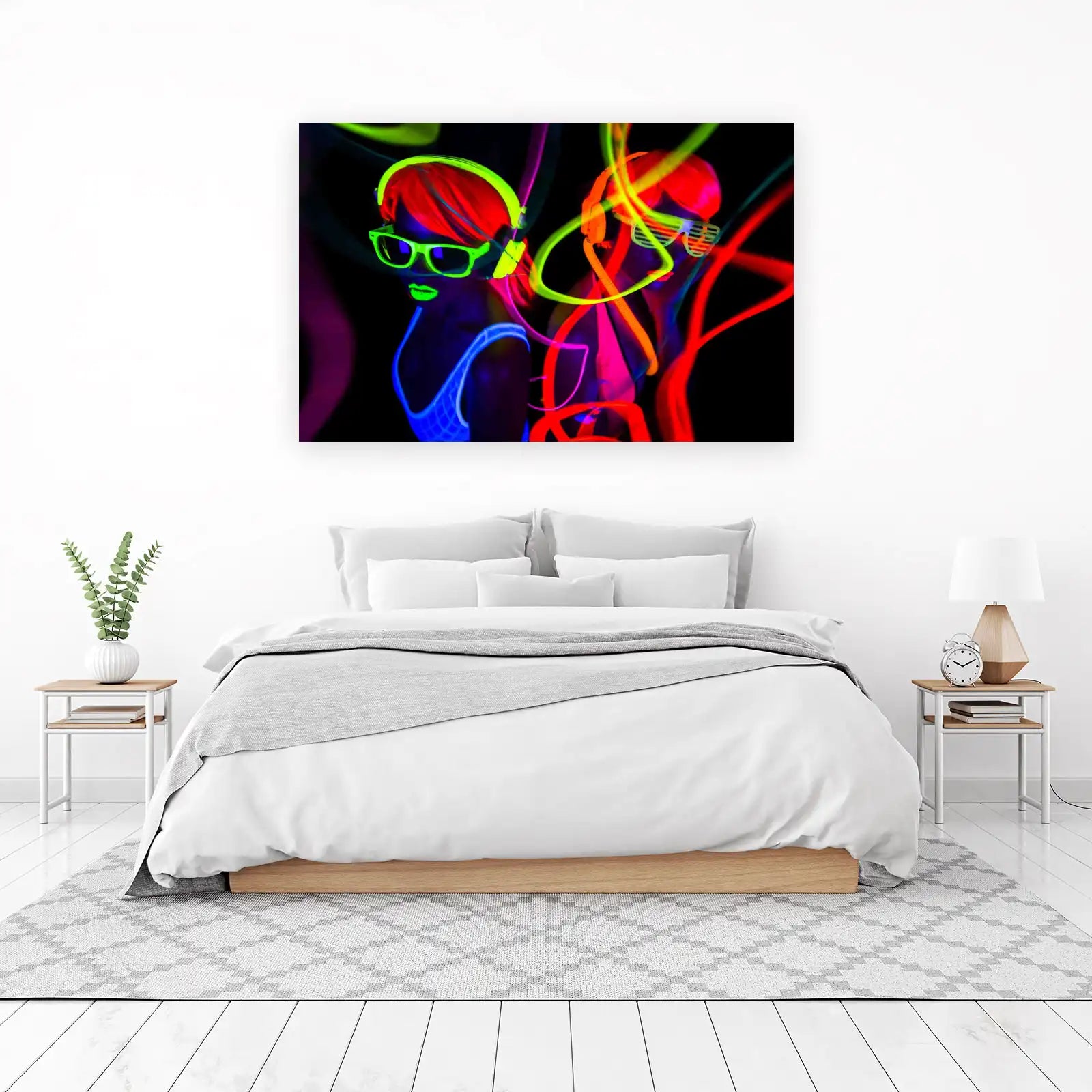 Neon Glow Party Vibes Wall Art