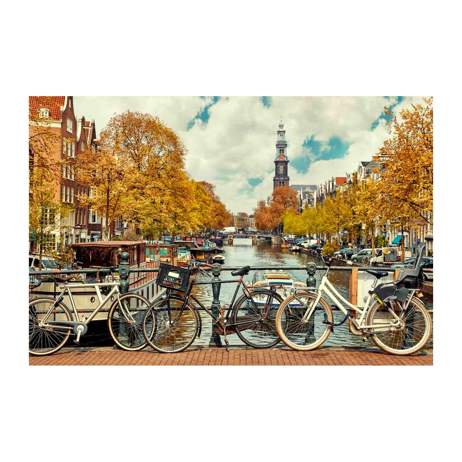 Autumn Amsterdam Canal Bicycles Wall Art