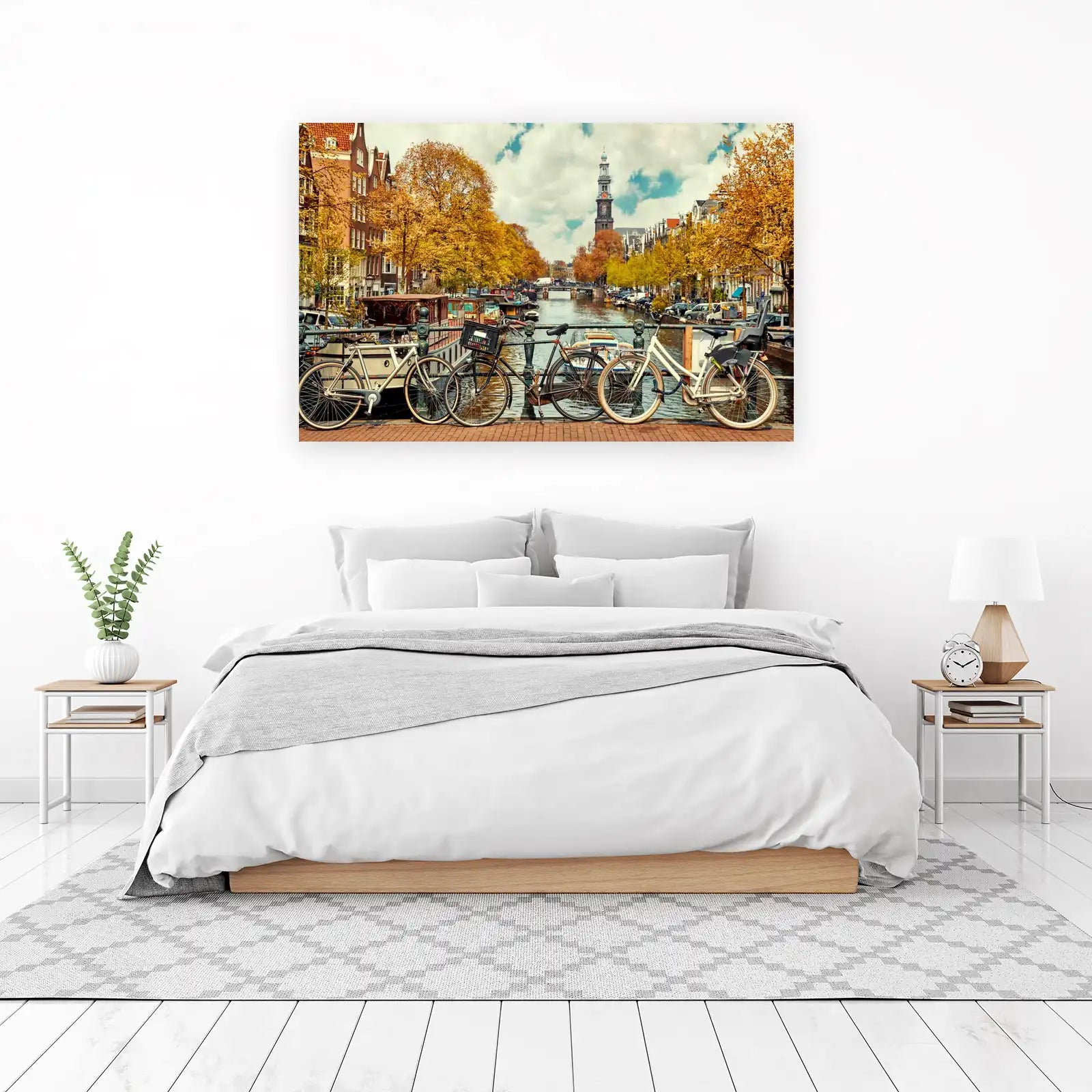 Autumn Amsterdam Canal Bicycles Wall Art
