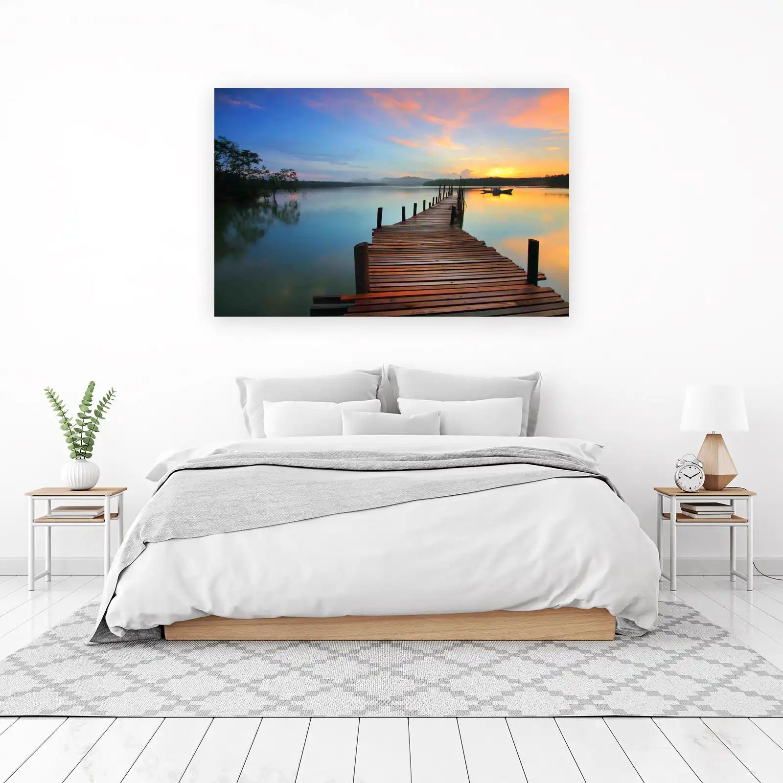 Tranquil Sunrise Dock Serenity Wall Art