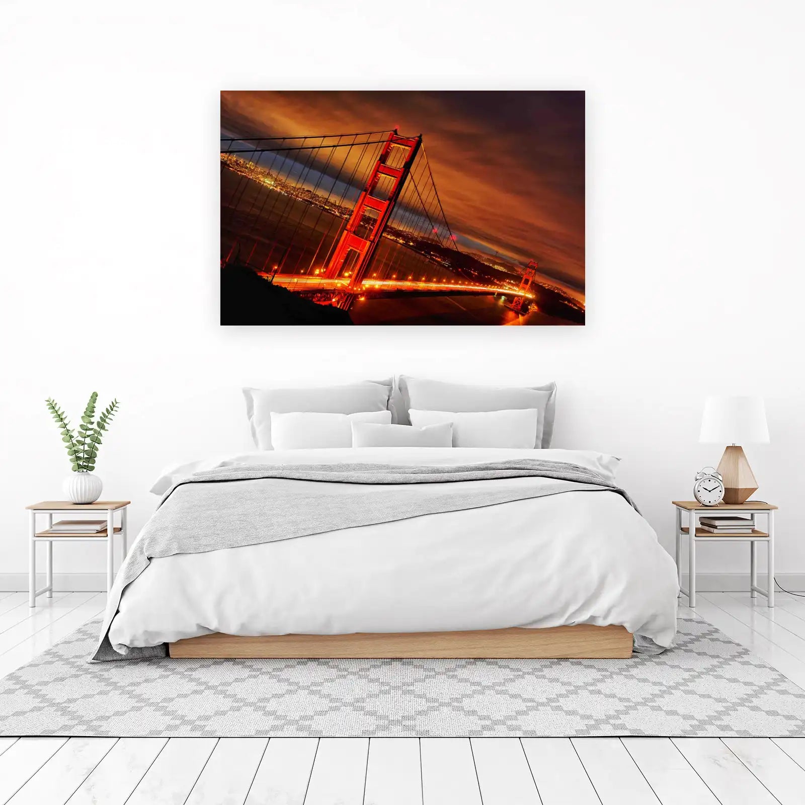 Golden Gate Bridge Night Cityscape Wall Art