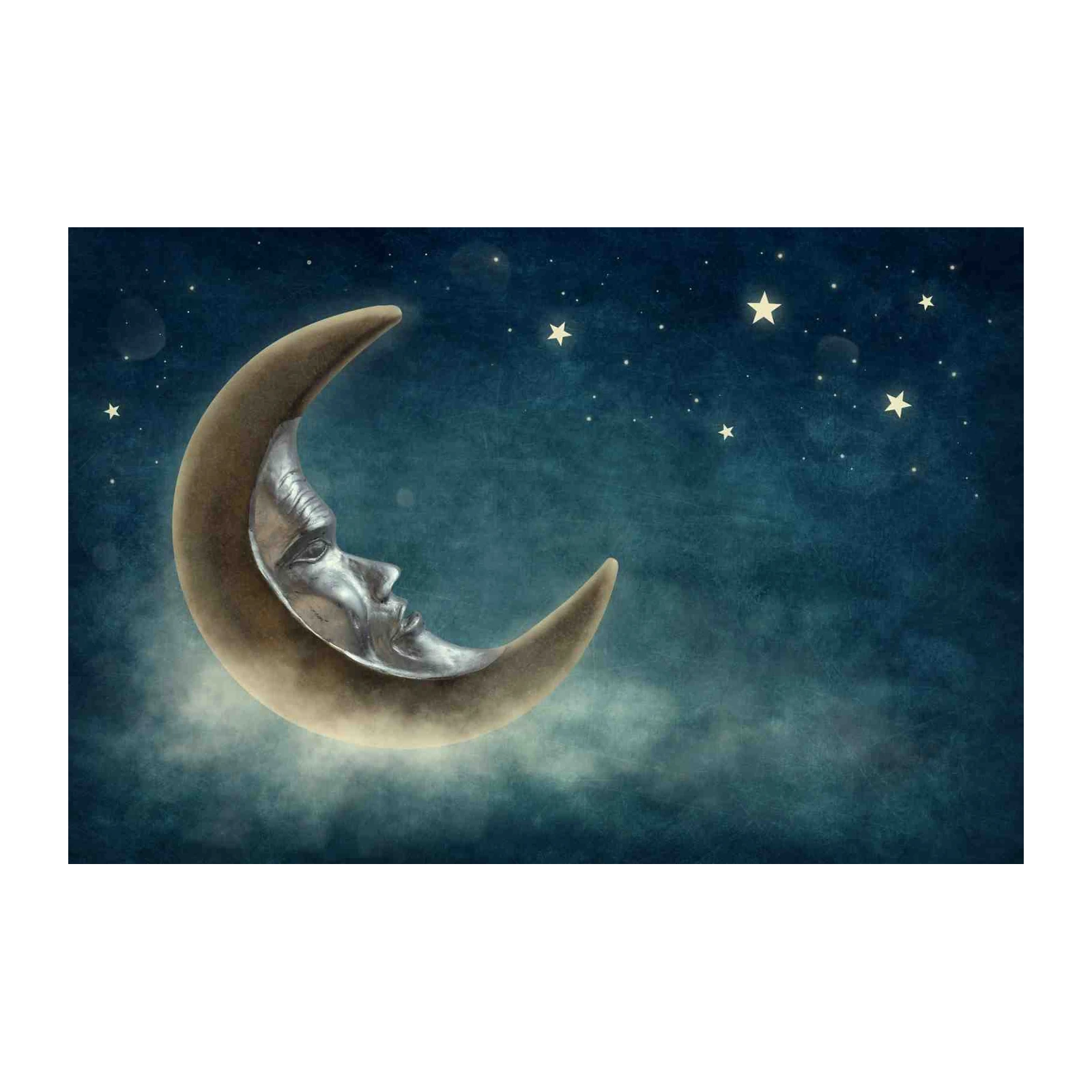 Mystical Moon Face Celestial Wall Art