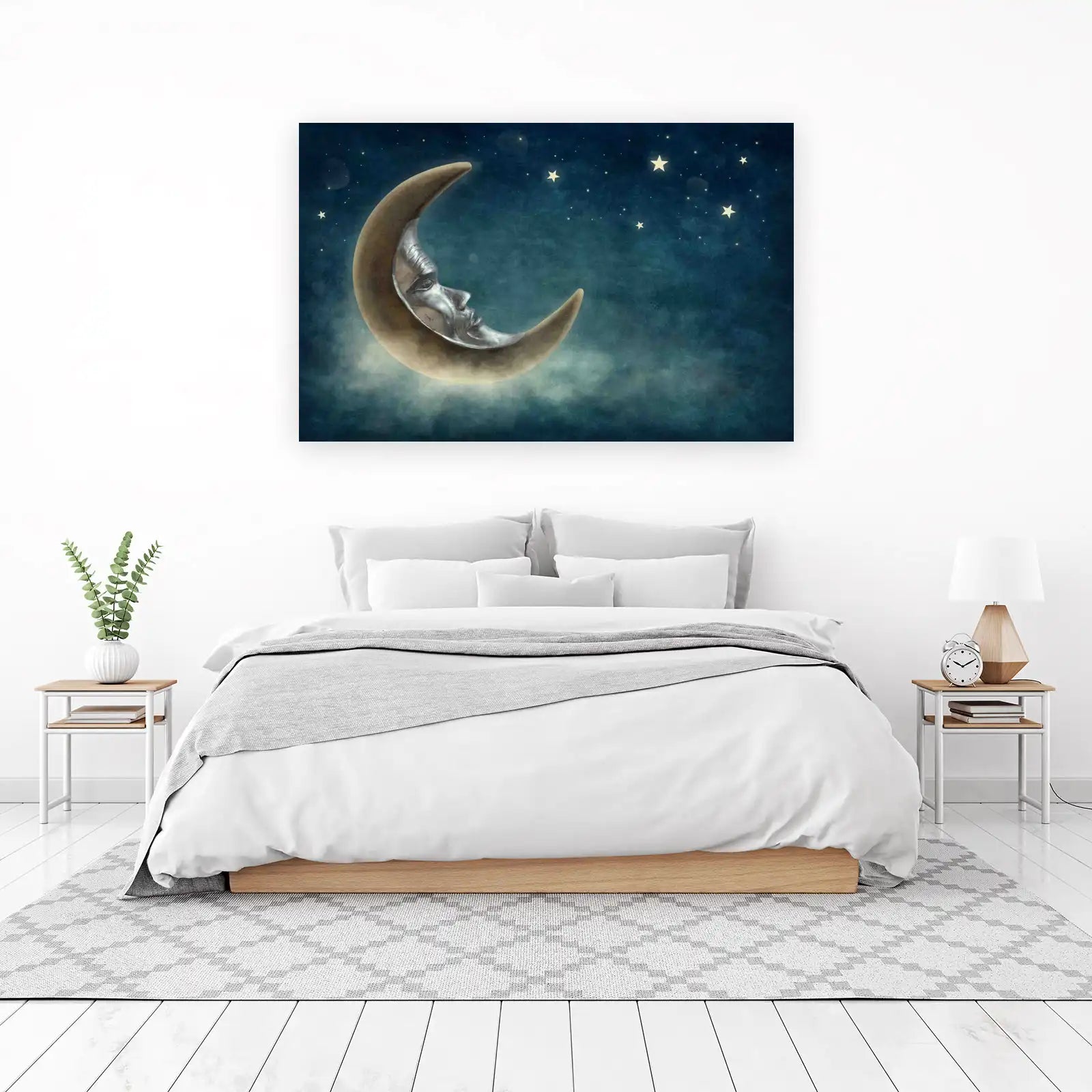 Mystical Moon Face Celestial Wall Art