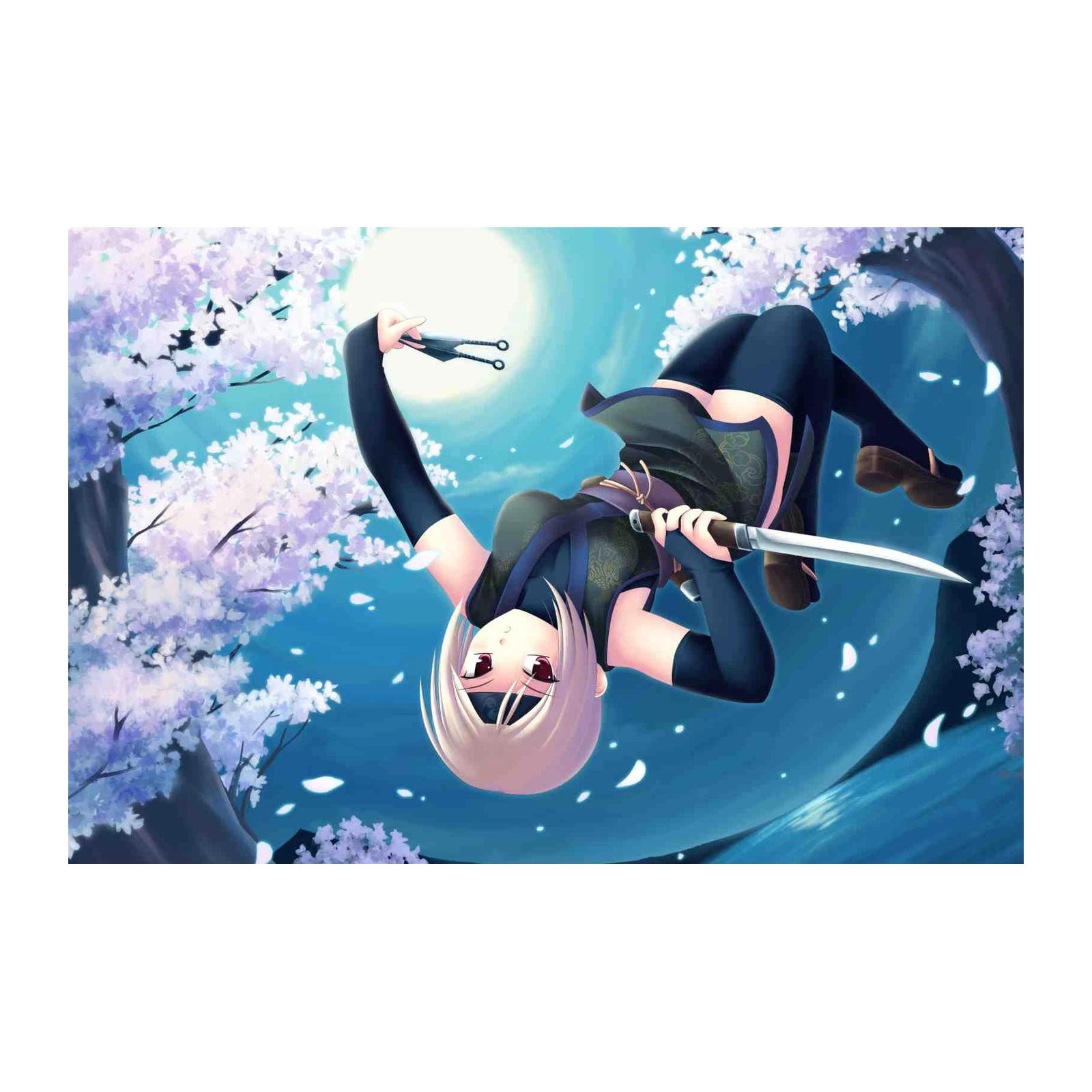 Anime Ninja Cherry Blossom Wall Art
