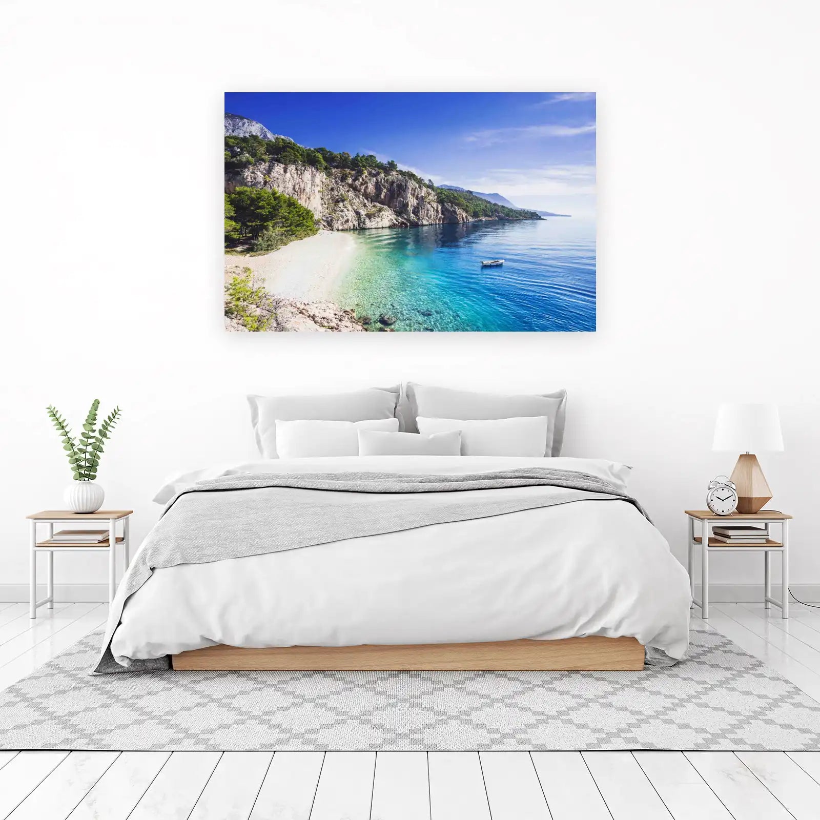 Tranquil Beach & Mountains Wall Art