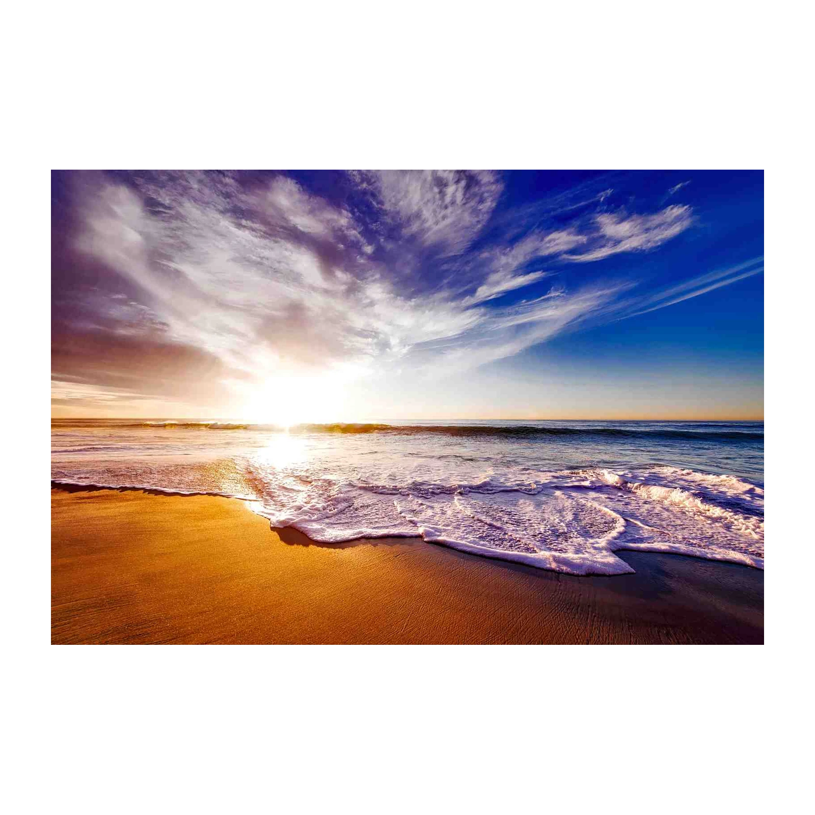 Serene Sunset Beach Wave Wall Art