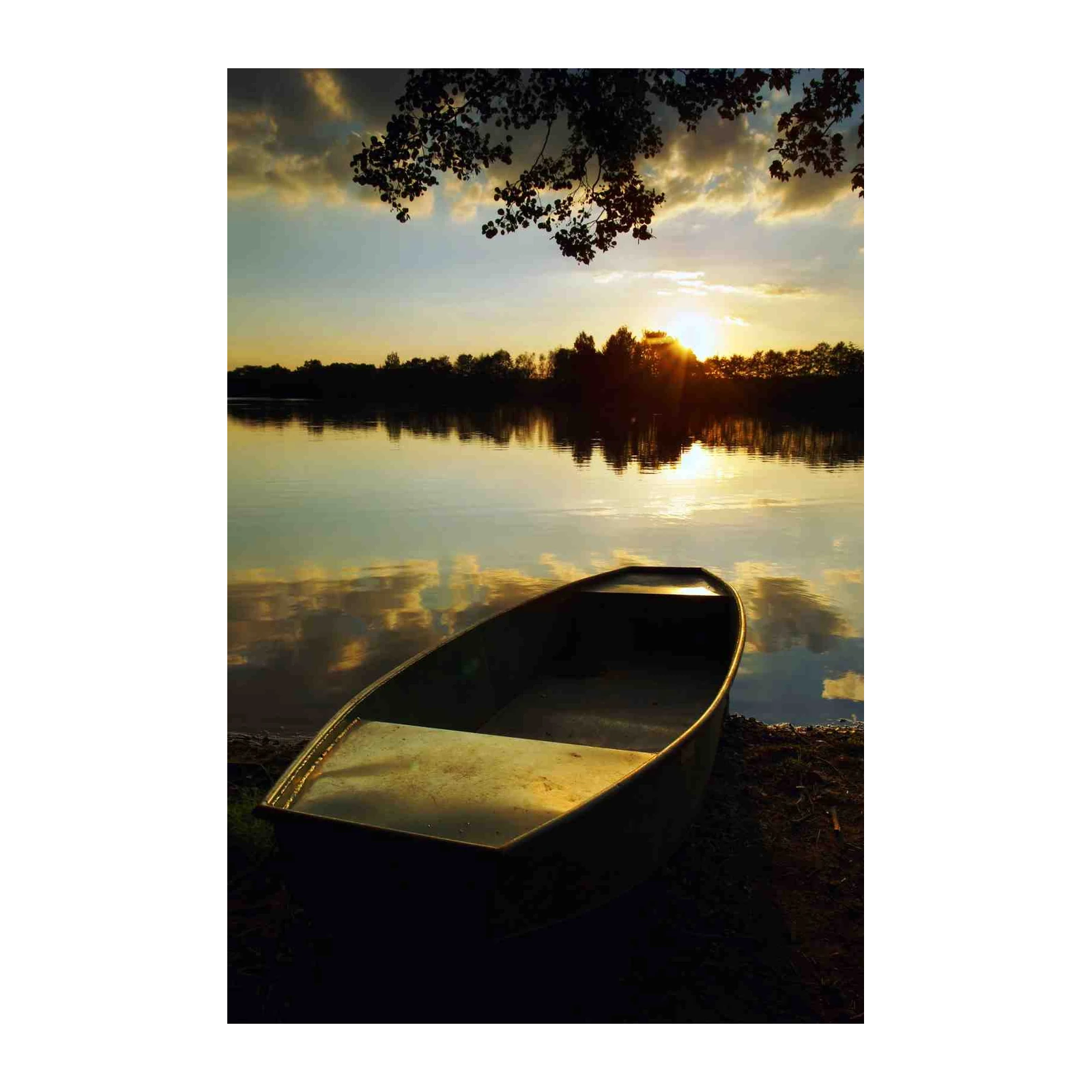 Serene Sunset Rowboat Serenity Wall Art