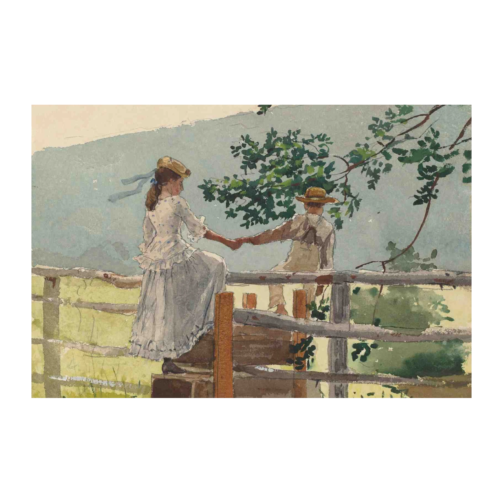 Victorian Couple Embrace Wall Art