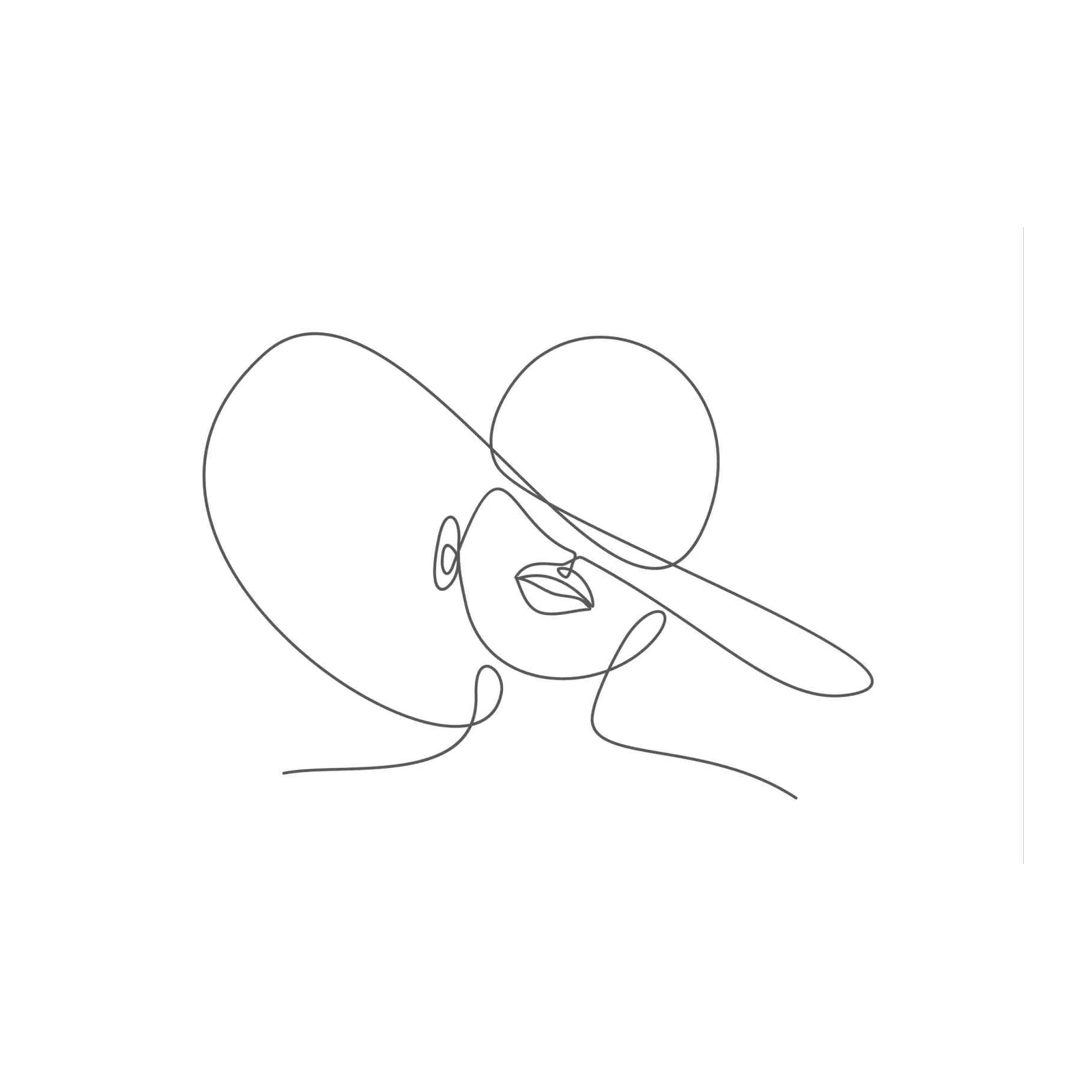 Minimalist Elegant Woman with Hat Wall Art