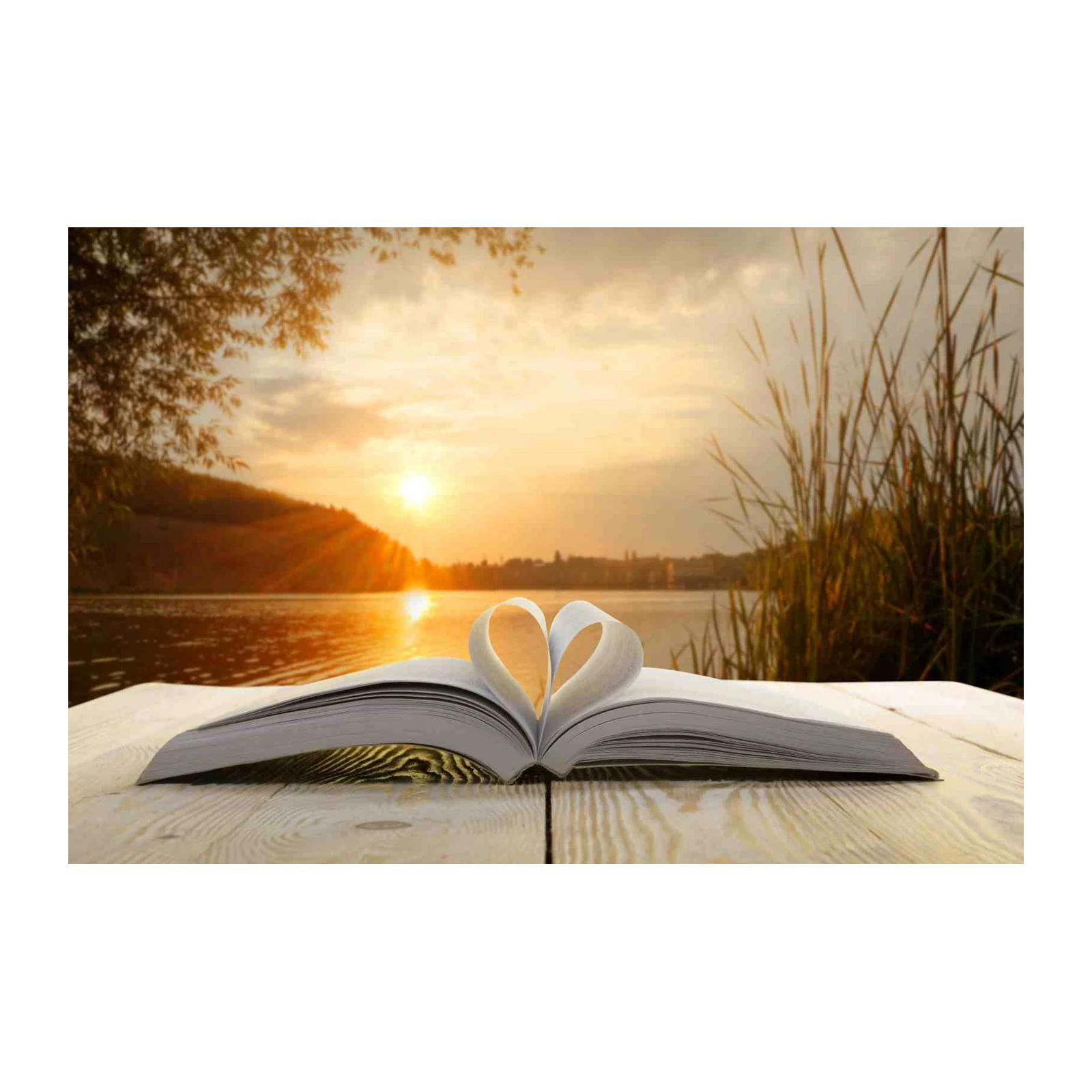 Love Story Sunset Book Wall Art Art