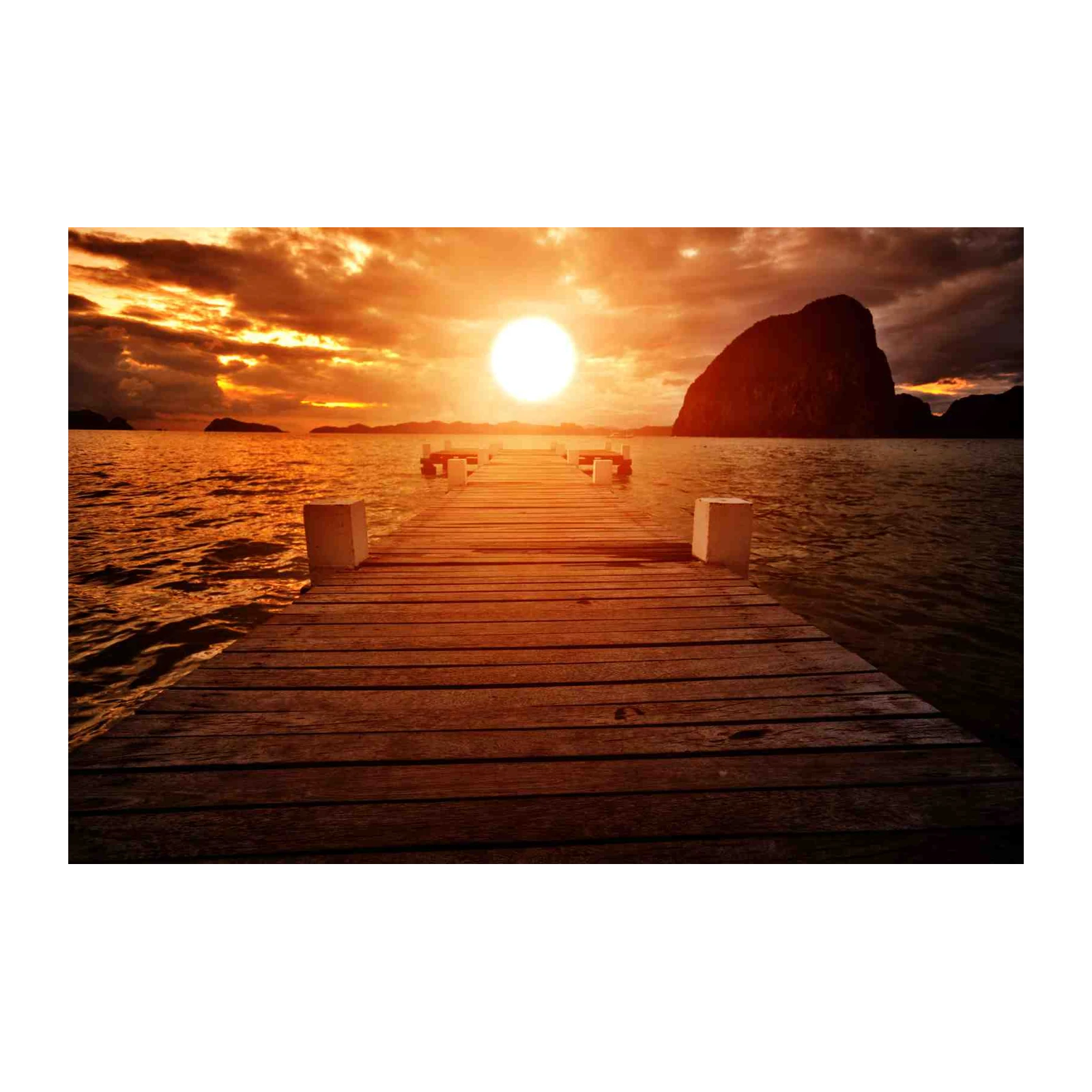 Golden Sunset Pier Wall Art | Beach & Ocean Wall Art