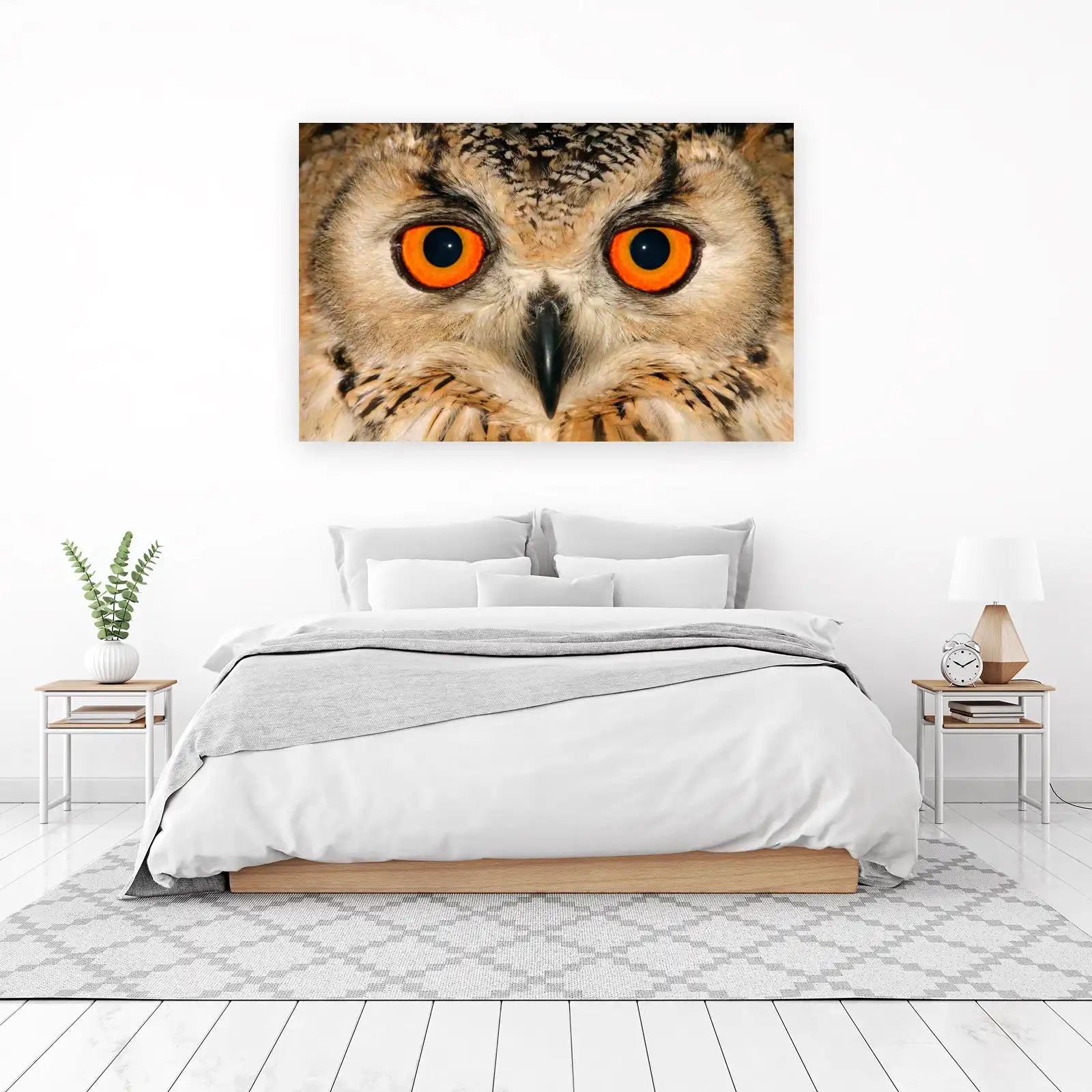 Piercing Owl Eyes Wall Art | Wildlife Art