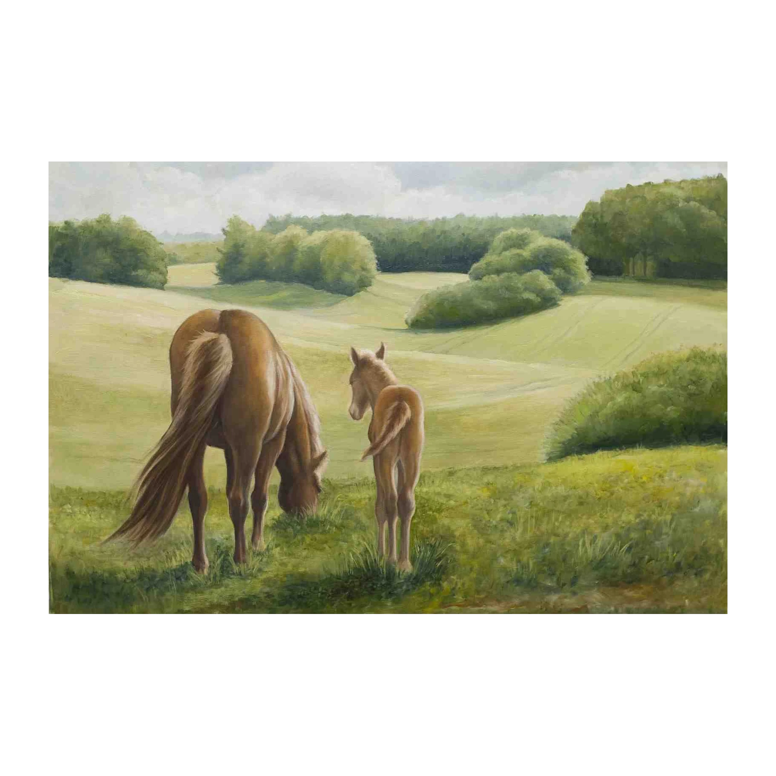Serene Meadow Horses Wall Art