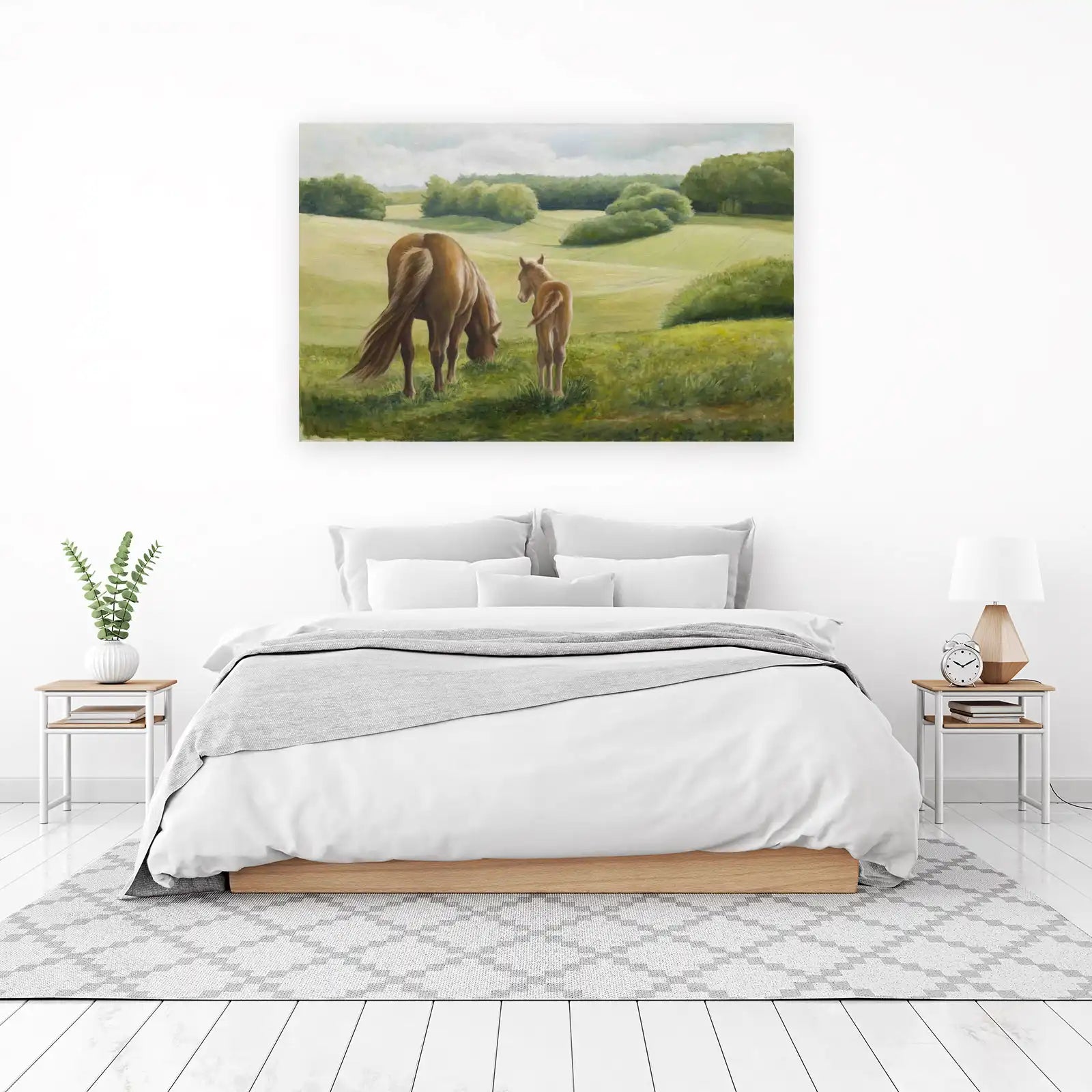Serene Meadow Horses Wall Art