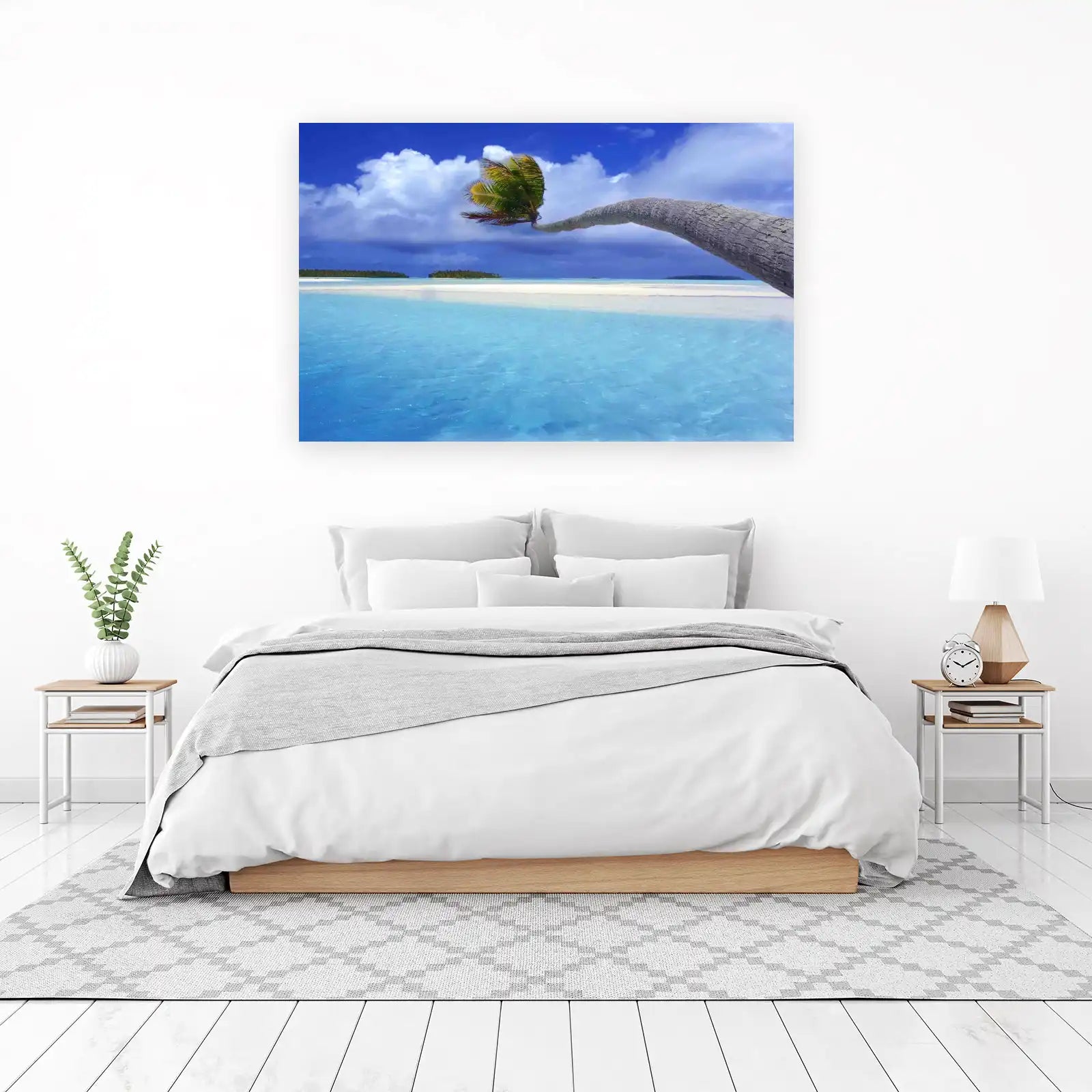 Tranquil Palm Tree Paradise Beach Wall Art
