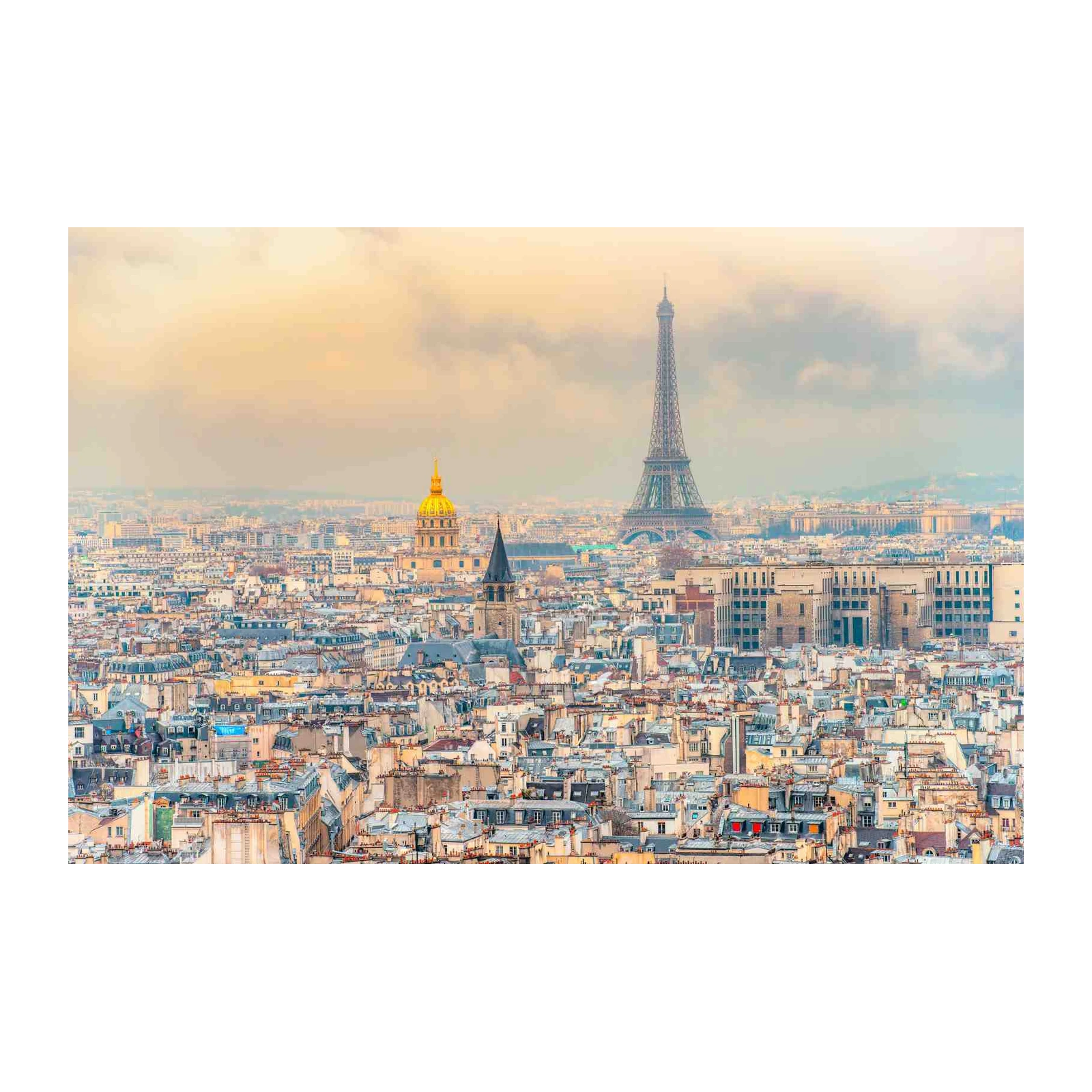 Paris Skyline Eiffel Tower Golden Dome Wall Art