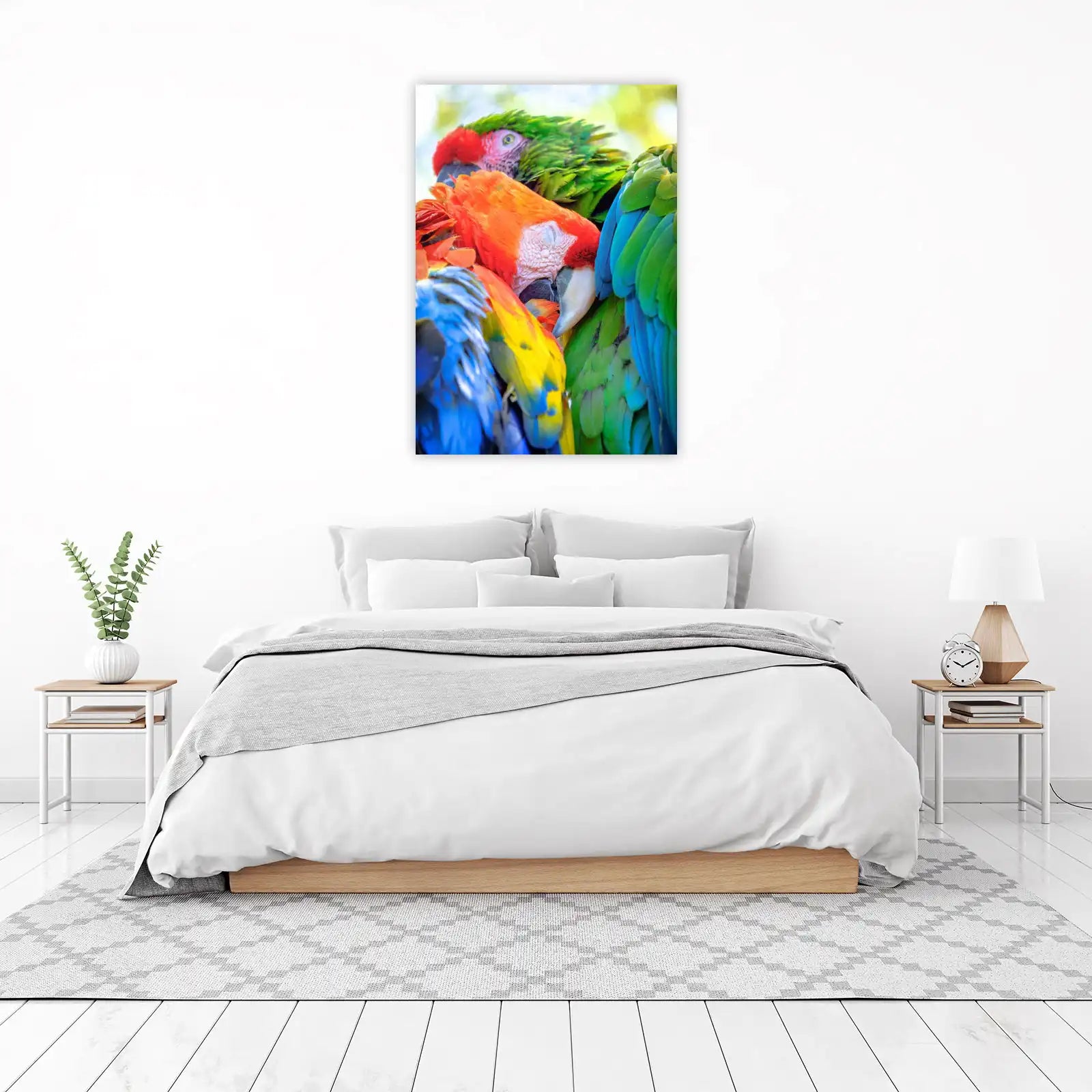 Vibrant Macaw Flock Wall Art