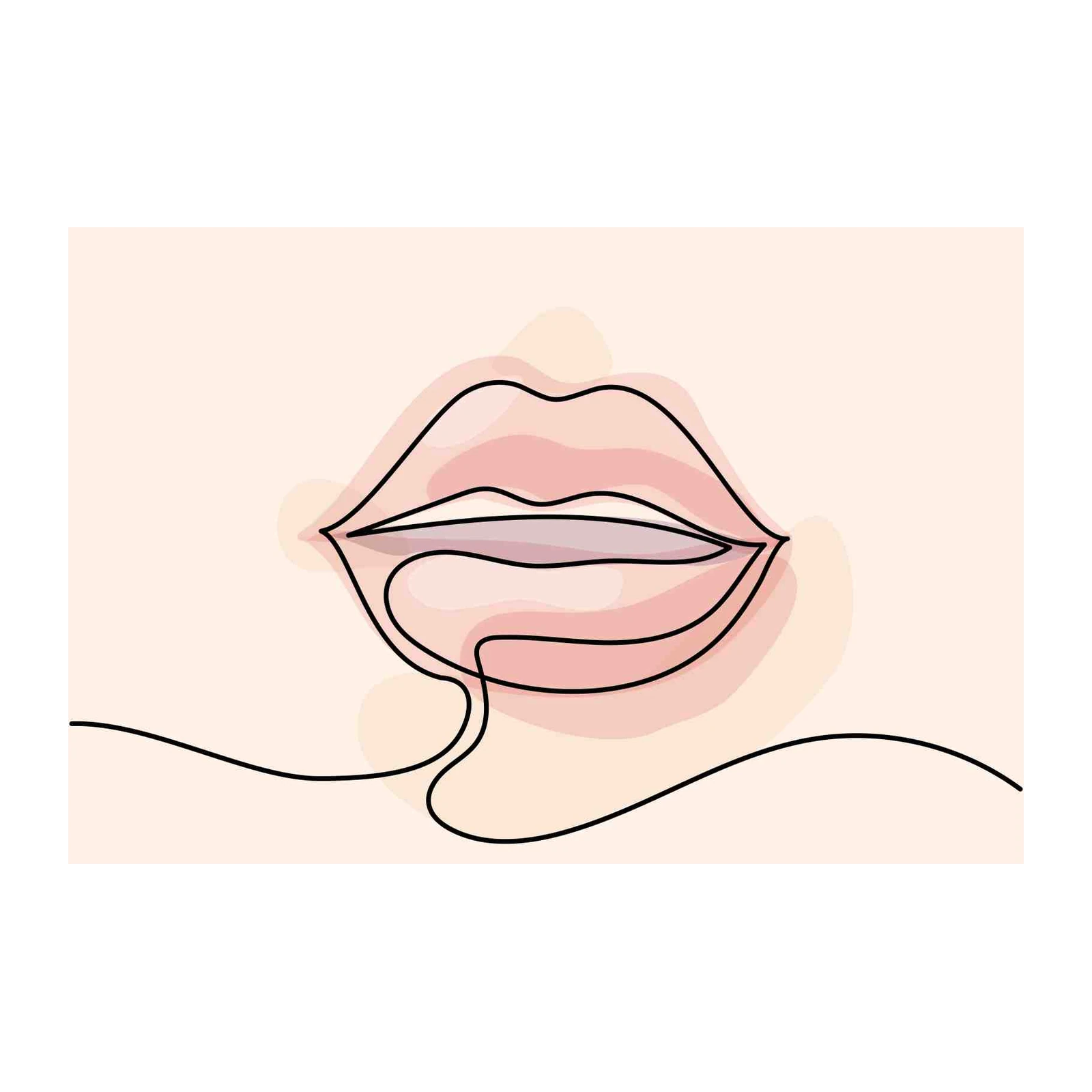 Minimalist Lips Line Art Wall Art