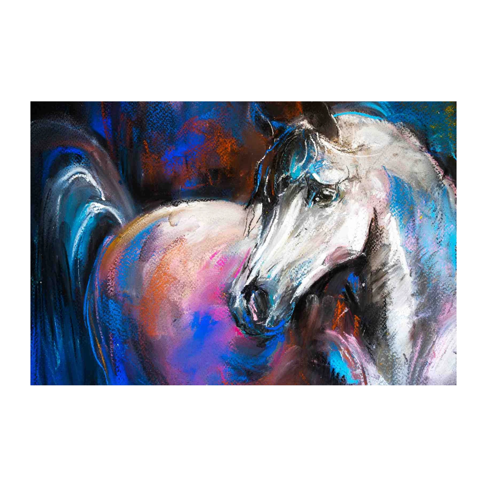Vibrant Abstract Horse Head Wall Art